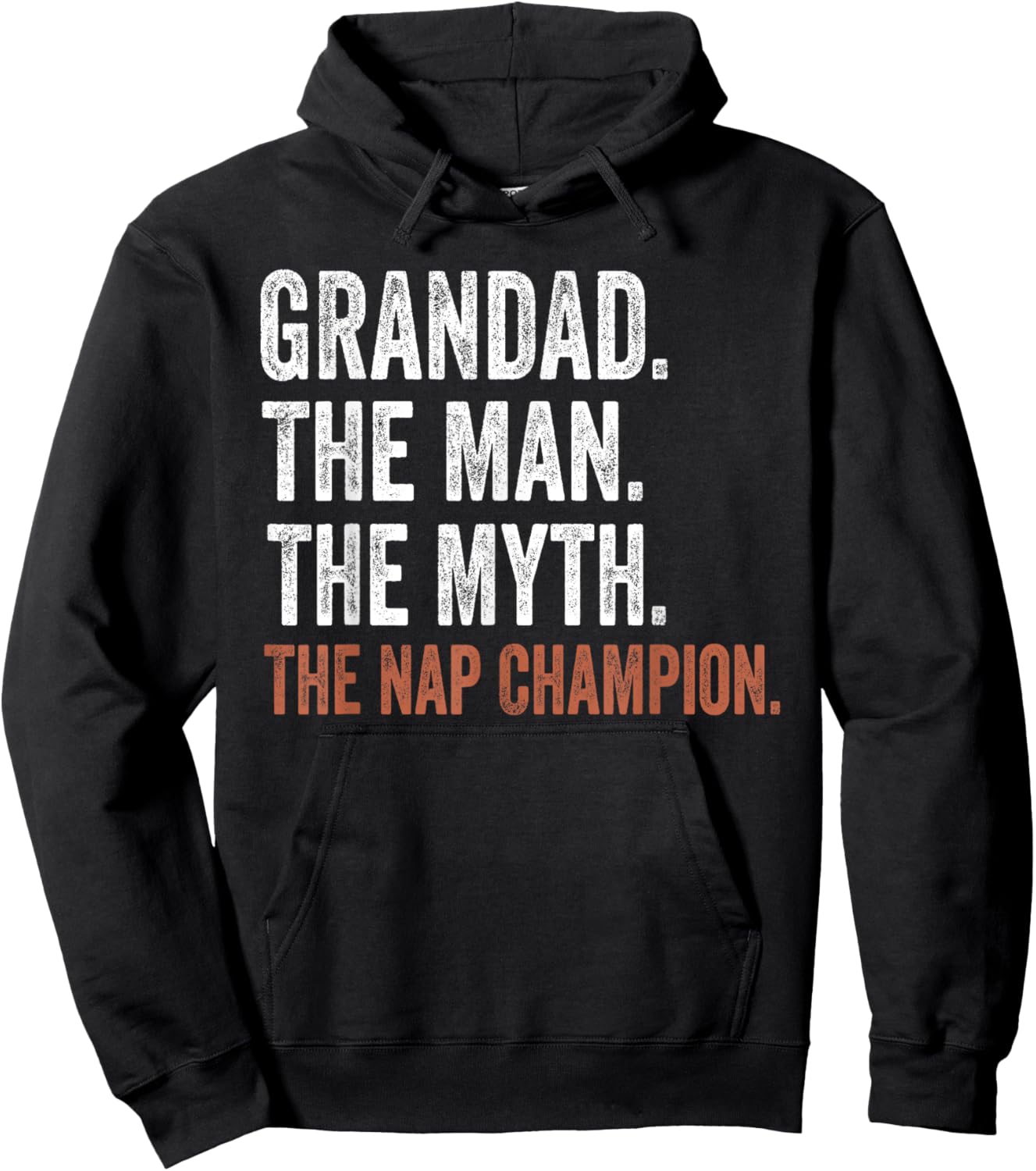 Grandad The Man The Myth The Nap Champion Gifts Grandad Hoodie - Hoodie | Black