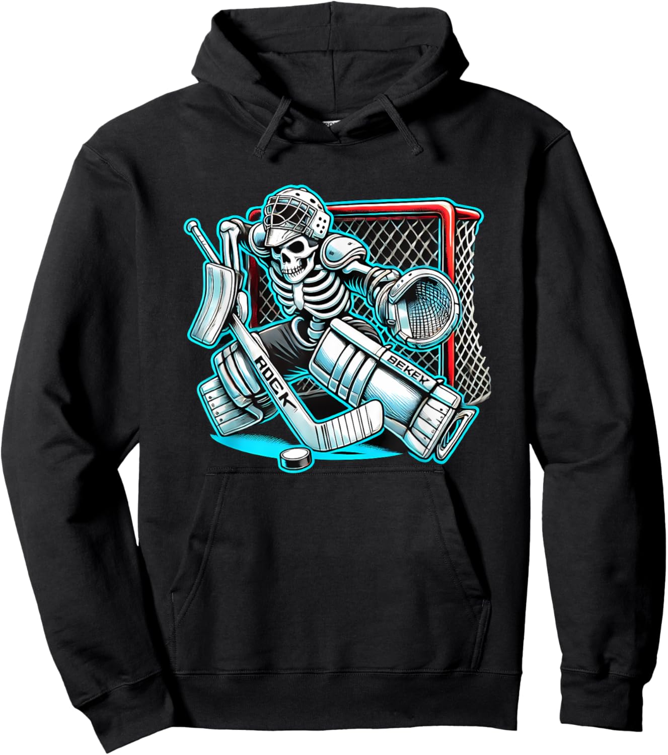 Halloween Skeleton Goalie Hockey Hoodie - Hoodie | Black