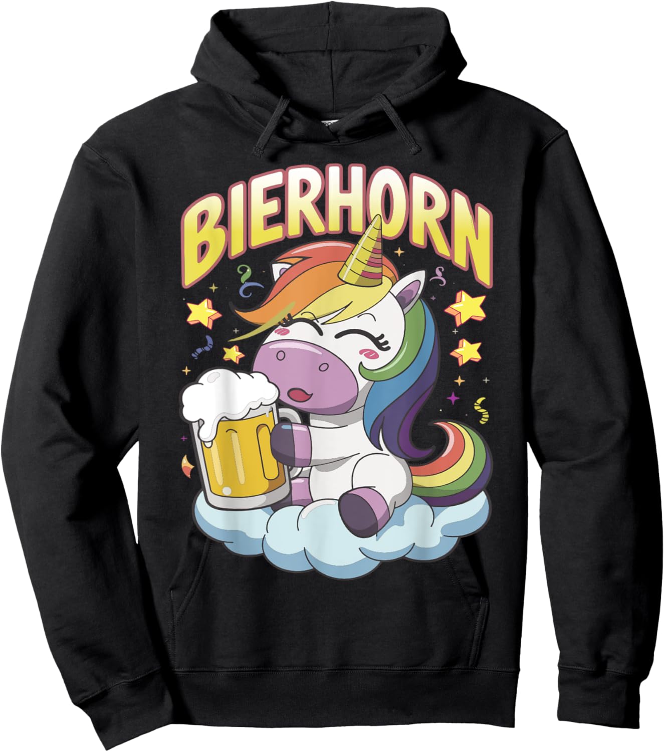 Bier Mallorca Party Outfit Biertrinker Bierhorn Einhorn Hoodie - Hoodie | Black