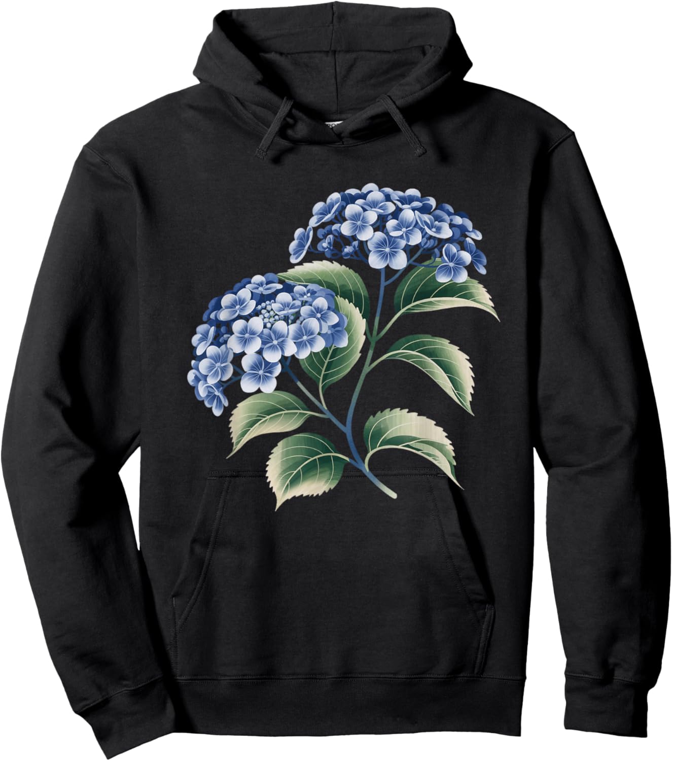 Blue Hydrangea Design Flower Lovers and Hydrangea Hoodie - Hoodie | Black