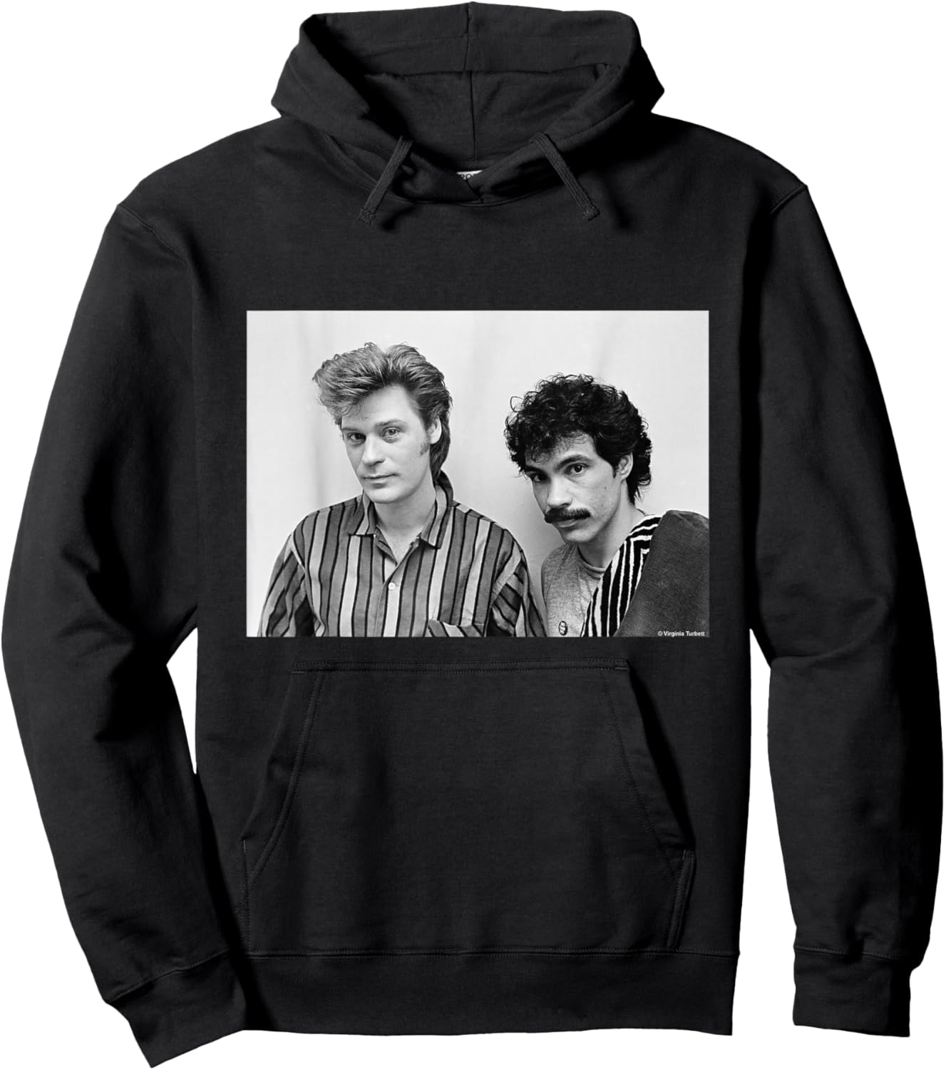 Daryl Hall & John Oates Pop Duo Headshot by Virginia Turbett Hoodie - Hoodie | Black