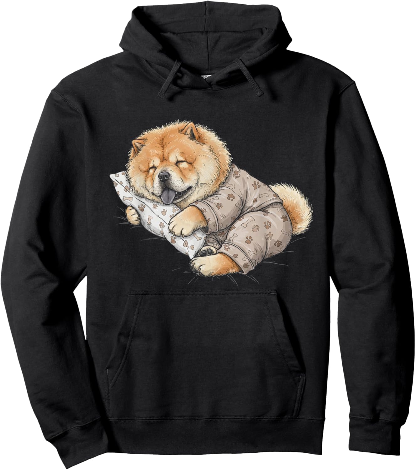 Funny Sleepy Chow Chow Pajama Men Women Kids Hoodie - Hoodie | Black