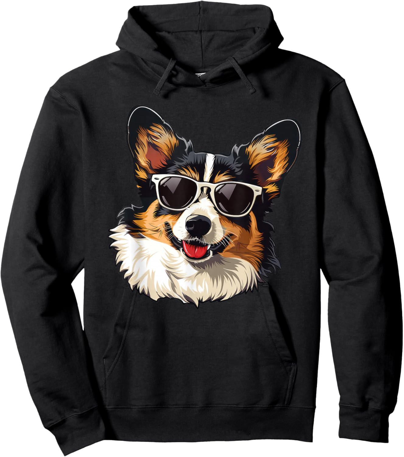 Cardigan Welsh Corgi Dog Sunglasses Hoodie - Hoodie | Black
