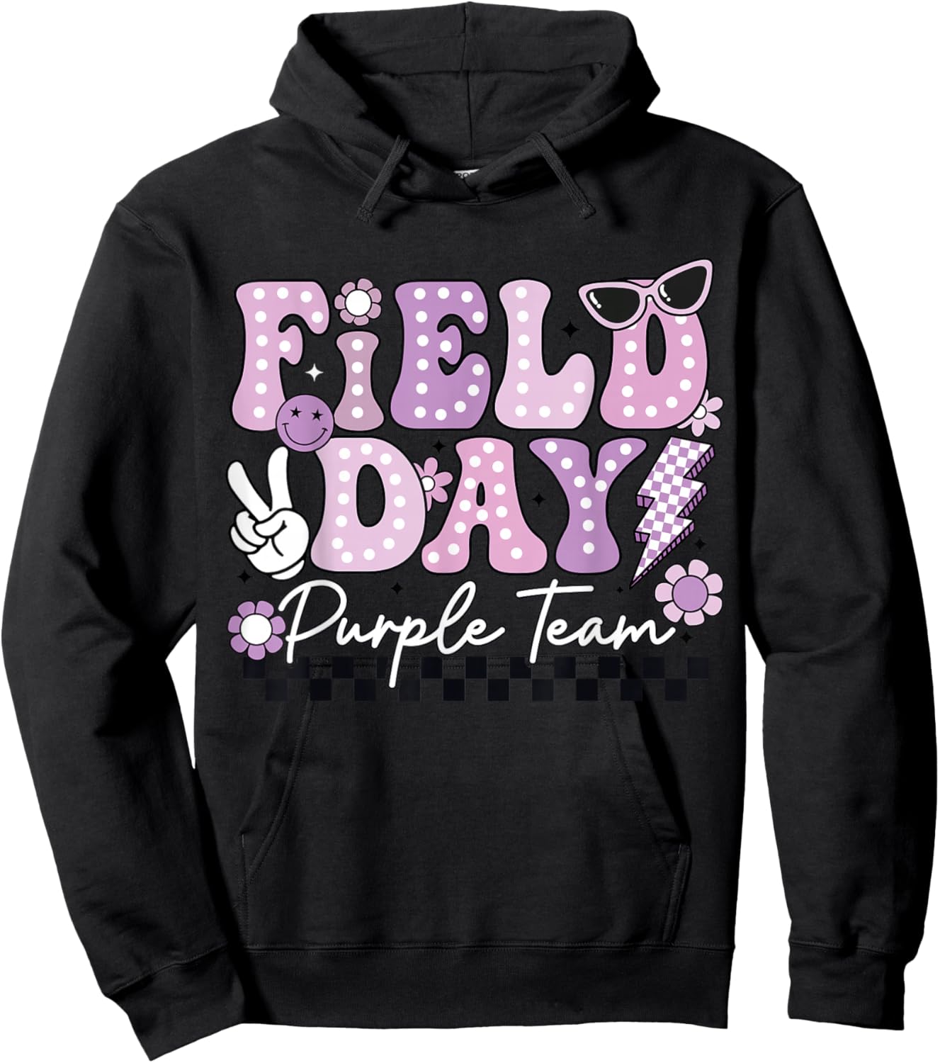 Field Day Purple Team Funny for Teacher Kids Field Day Games Hoodie - Hoodie | Black