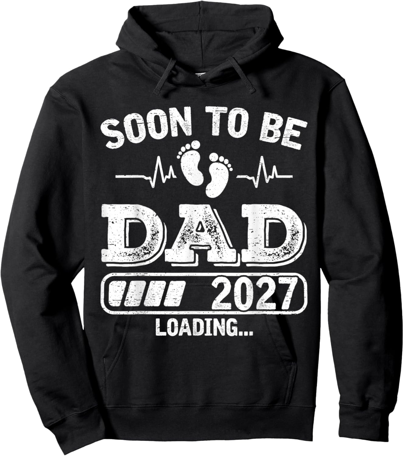 Soon to Be Dad 2027 Loading Funny Pregnancy Announcement Dad Hoodie - Hoodie | Black