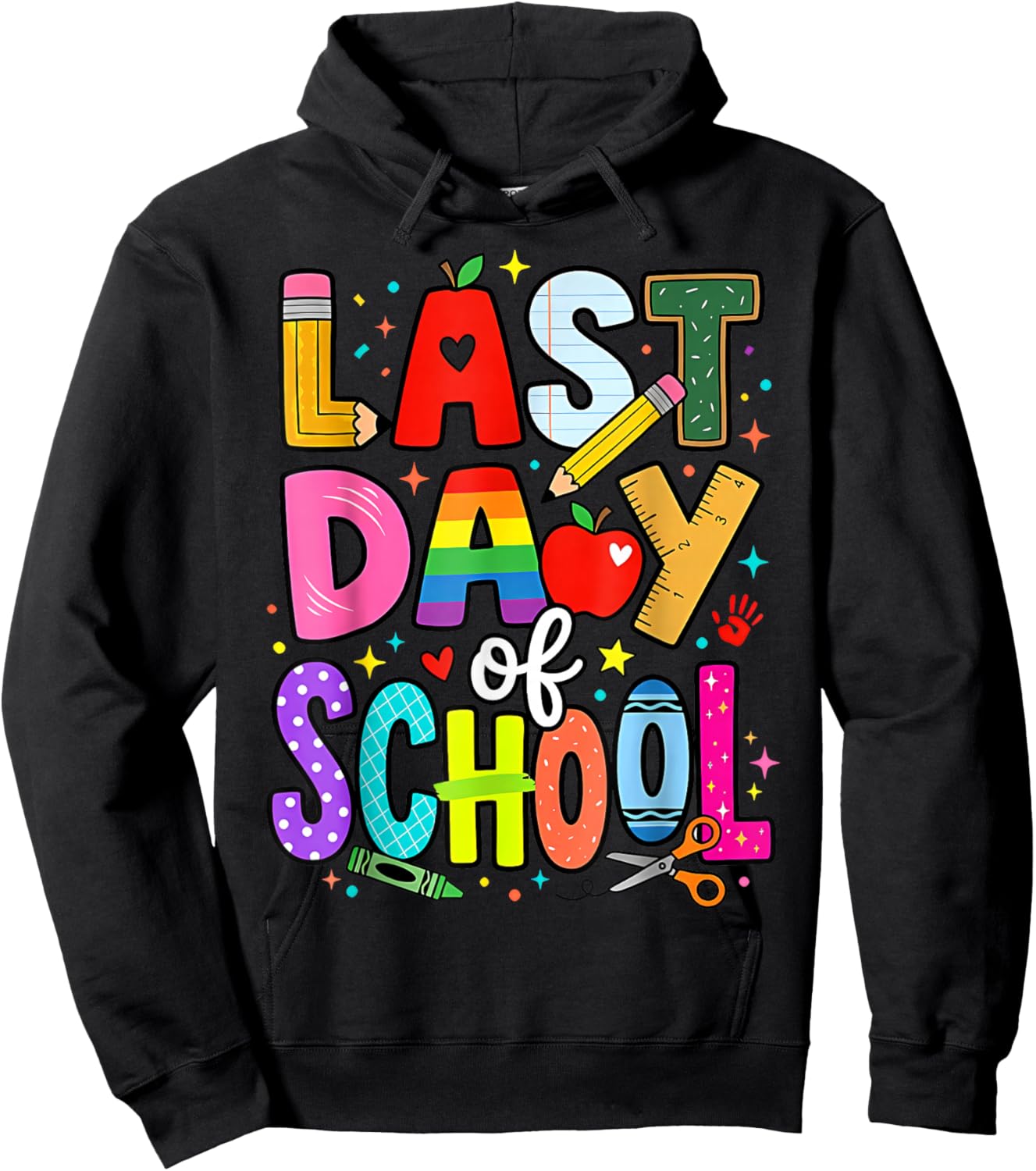 Teacher Student Classroom Fun End of Year Last Day of School Hoodie - Hoodie | Black