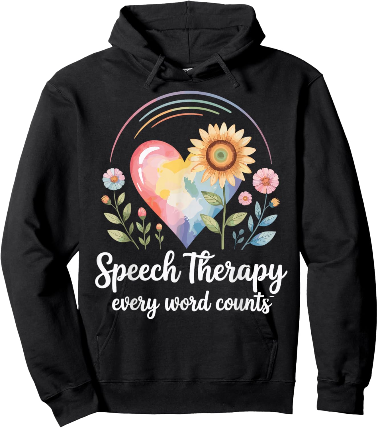 Speech Therapy Every Word Counts SLP Hoodie - Hoodie | Black
