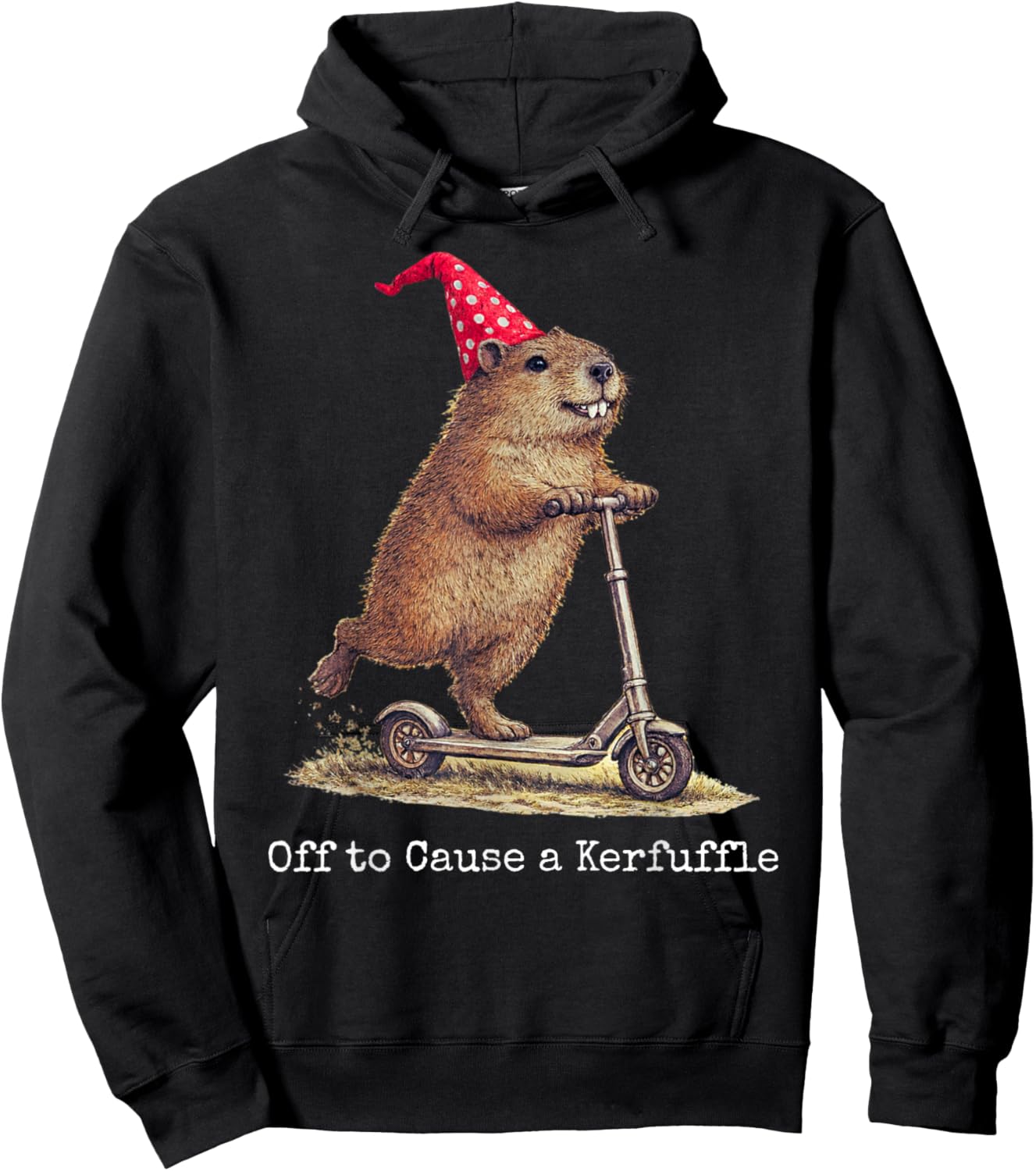 Off to Cause A Kerfuffle Groundhog Hoodie - Hoodie | Black