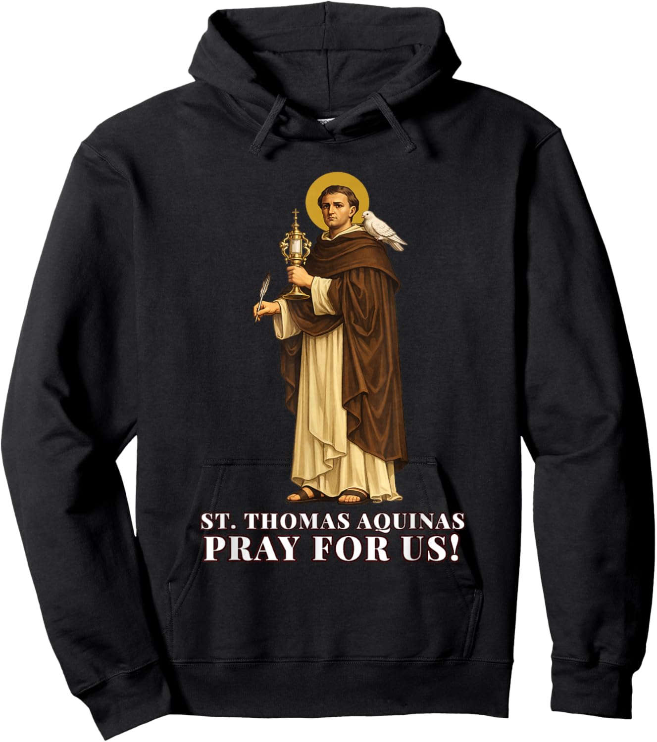 Catholic Devotion to St. Thomas Aquinas in Corpus Christi Hoodie - Hoodie | Black