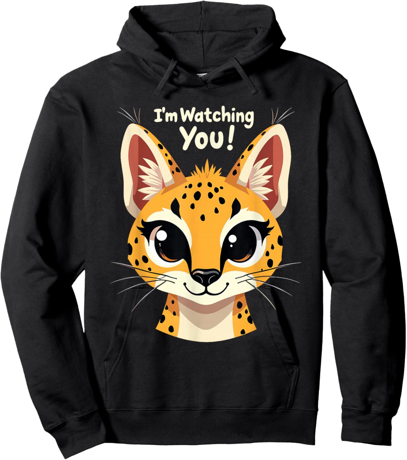 Serval Cat Exotic Feline African Wildcat Wildlife Lover Gear Hoodie - Hoodie | Black