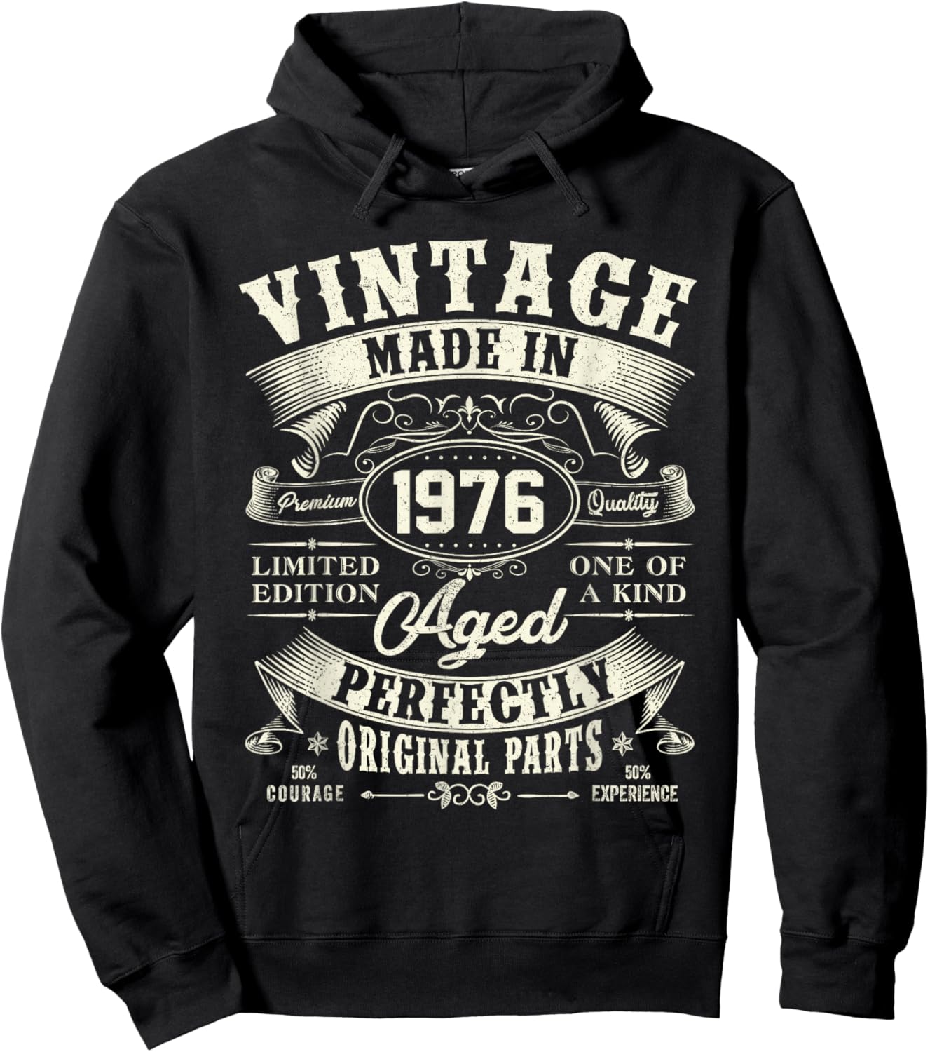 Vintage 1976 50yr 50th Birthday Gifts 50 Years Old Hoodie - Hoodie | Black