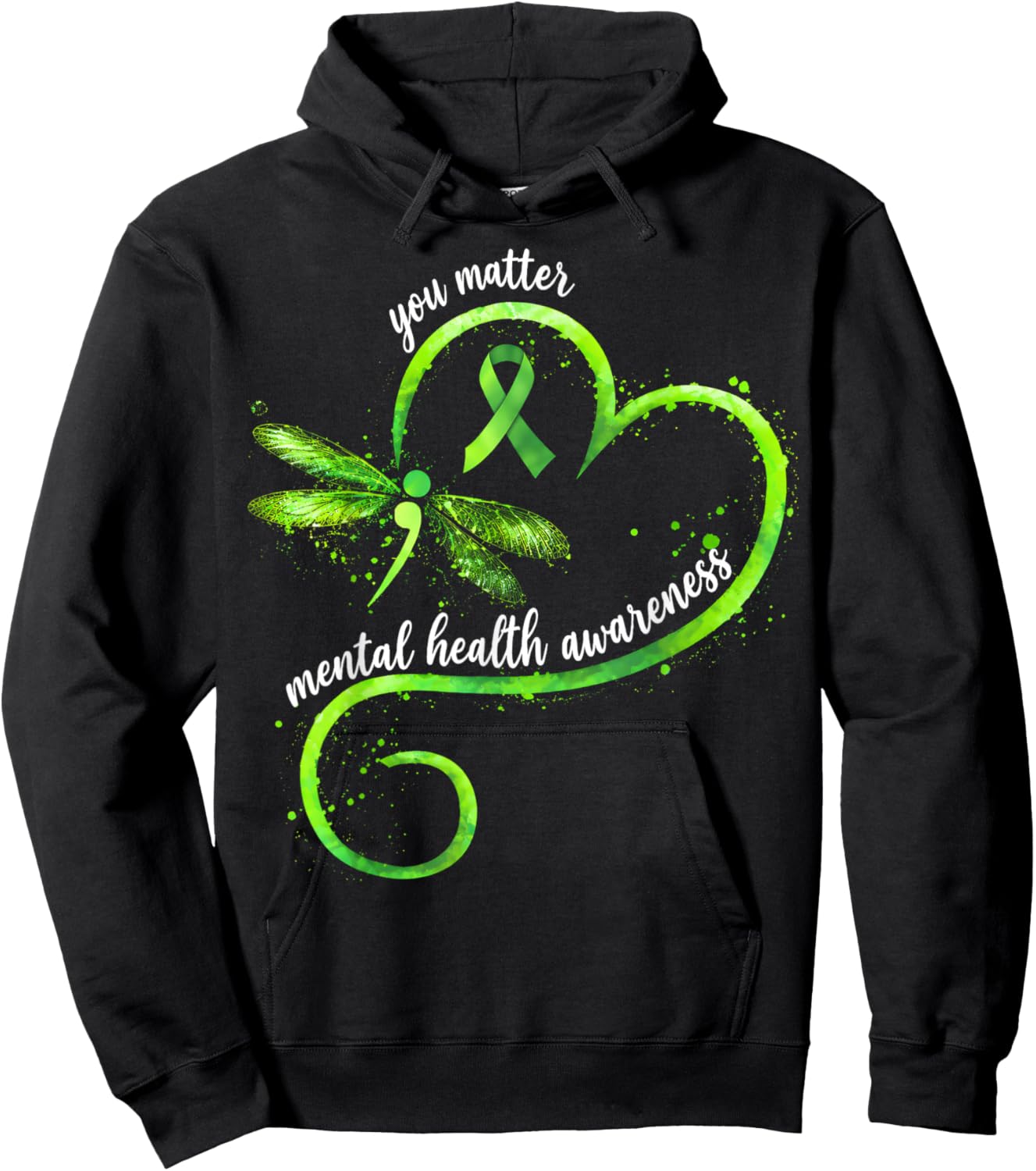 Mental Health Awareness Matters You Matter Gifts Men Women Hoodie - Hoodie | Black