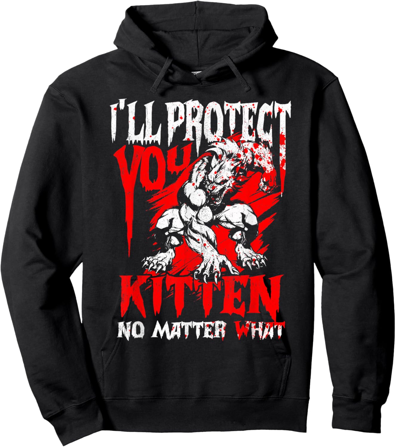Alpha Wolf Ich werde dich beschützen Kitten egal was [German Language] Hoodie - Hoodie | Black
