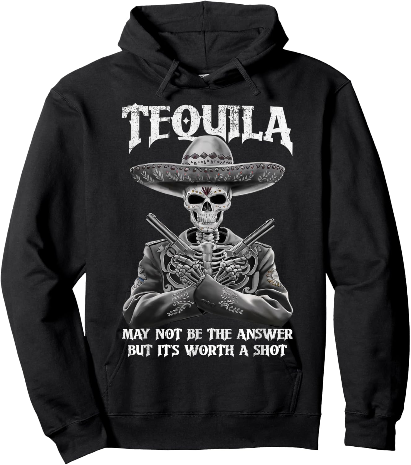 Tequila May Not Be The Answer But It's Worth A Shot Funny Hoodie - Hoodie | Black