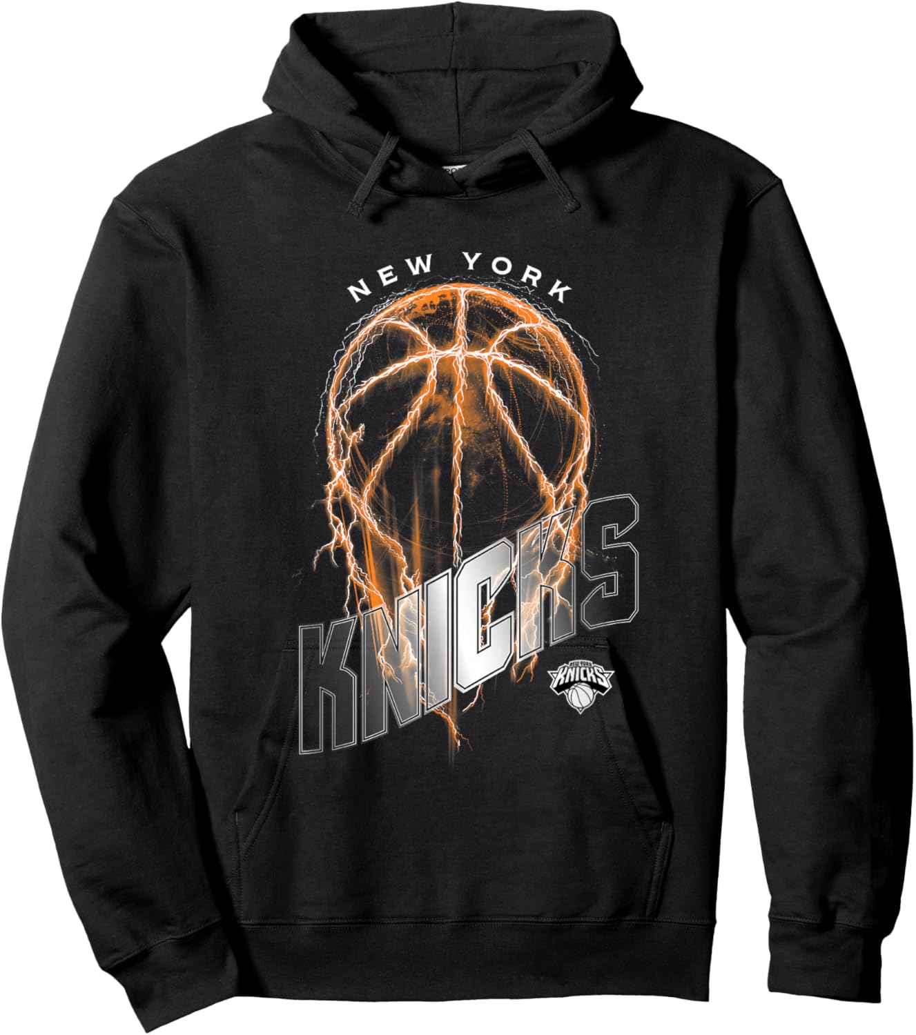 NBA New York Knicks Lightning Bolt Basketball Logo Hoodie - Hoodie | Black