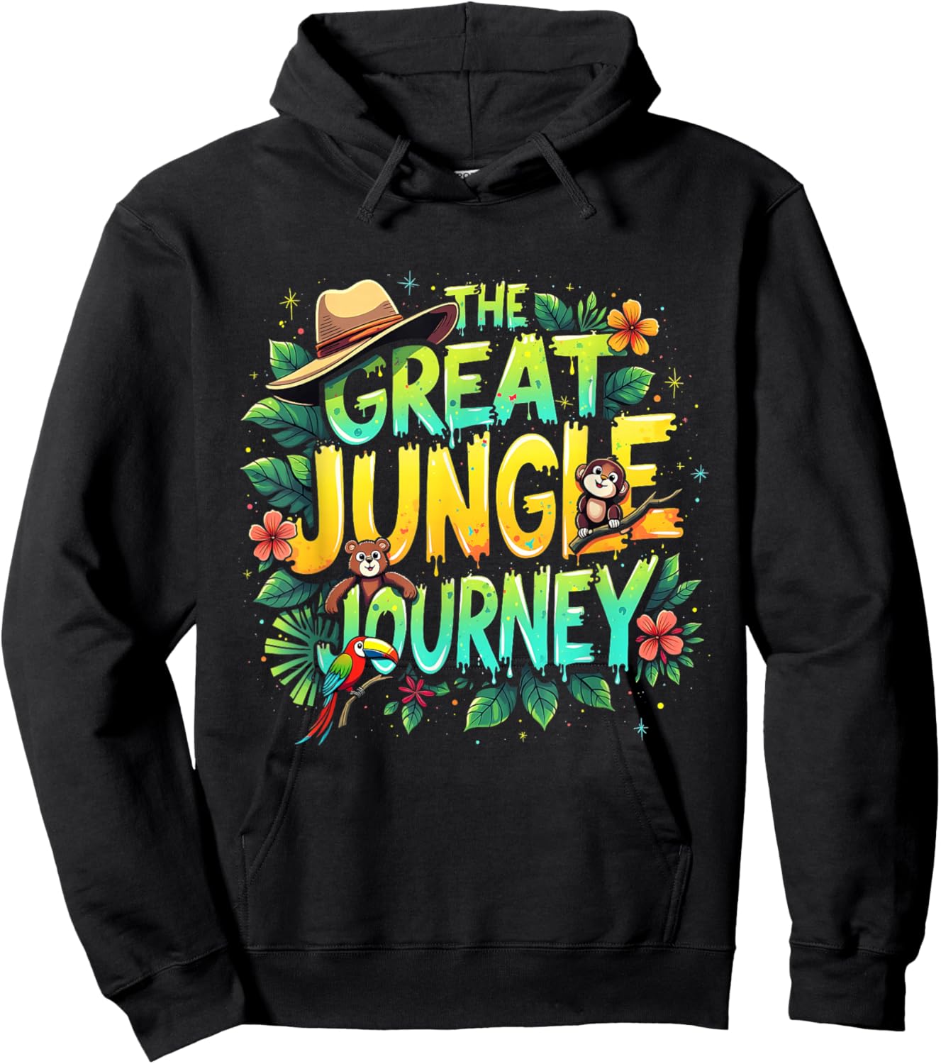 Retro The Great Jungle Journey Adventure Theme VBS Apparel Hoodie - Hoodie | Black
