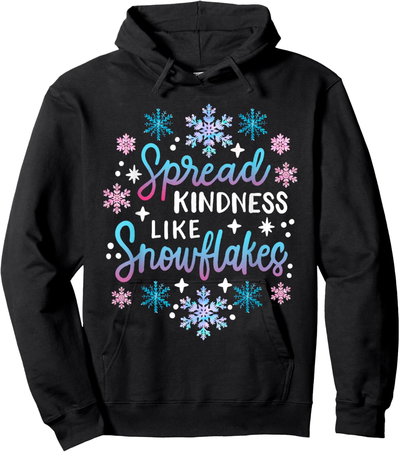 Spread Kindness Like Snowflakes Christmas Mental Health Hoodie - Hoodie | Black