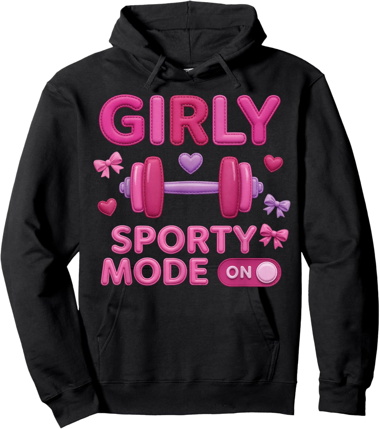 Girly Sporty Gym Mode Weightlifting Women Workout Training Hoodie - Hoodie | Black