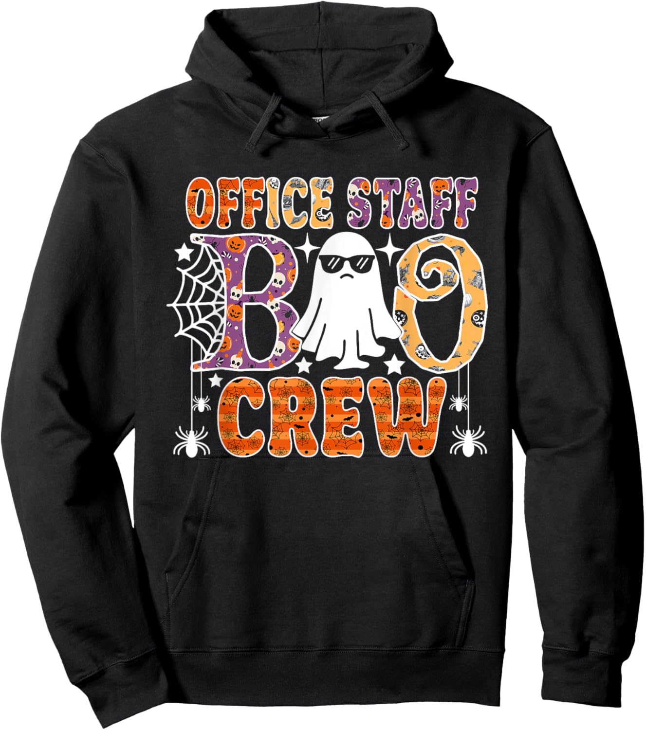 Office Staff Boo Crew Cute Ghost Halloween Costume Hoodie - Hoodie | Black