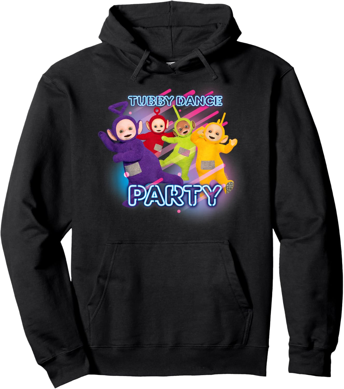 Teletubbies Tubby Dance Party Characters Group Hoodie - Hoodie | Black