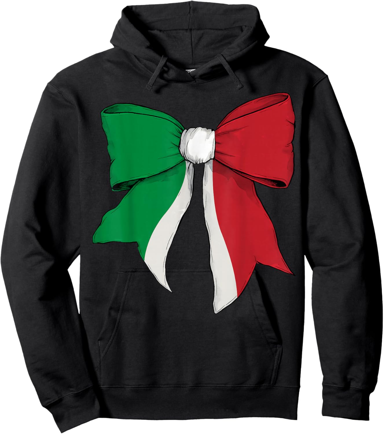 Italienisches Schleifenband mit italienischer Flagge für Mädchen Hoodie - Hoodie | Black