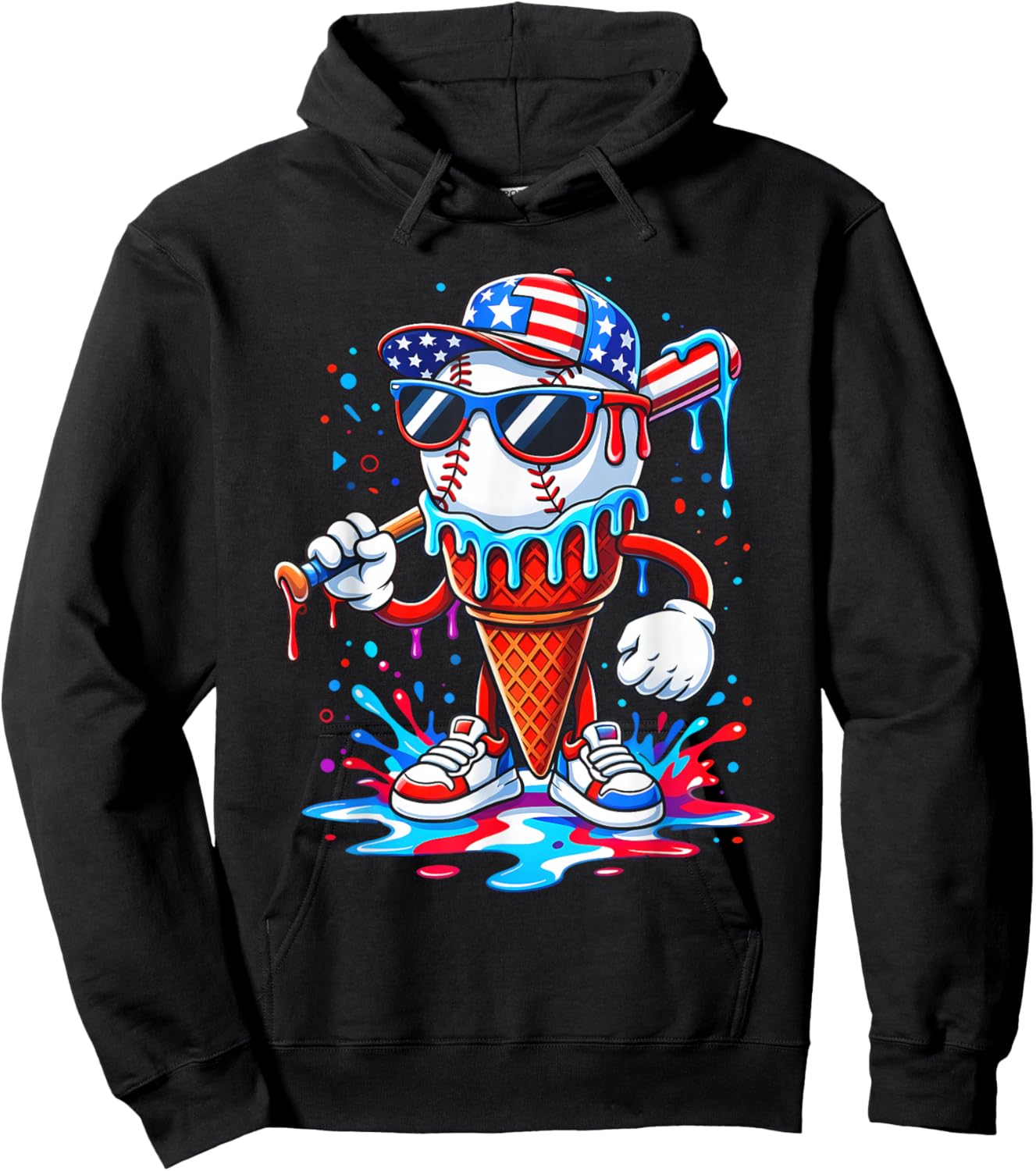 Baseball Life Style 101 Apparel Youth Drip Baseball Boys Kid Hoodie - Hoodie | Black