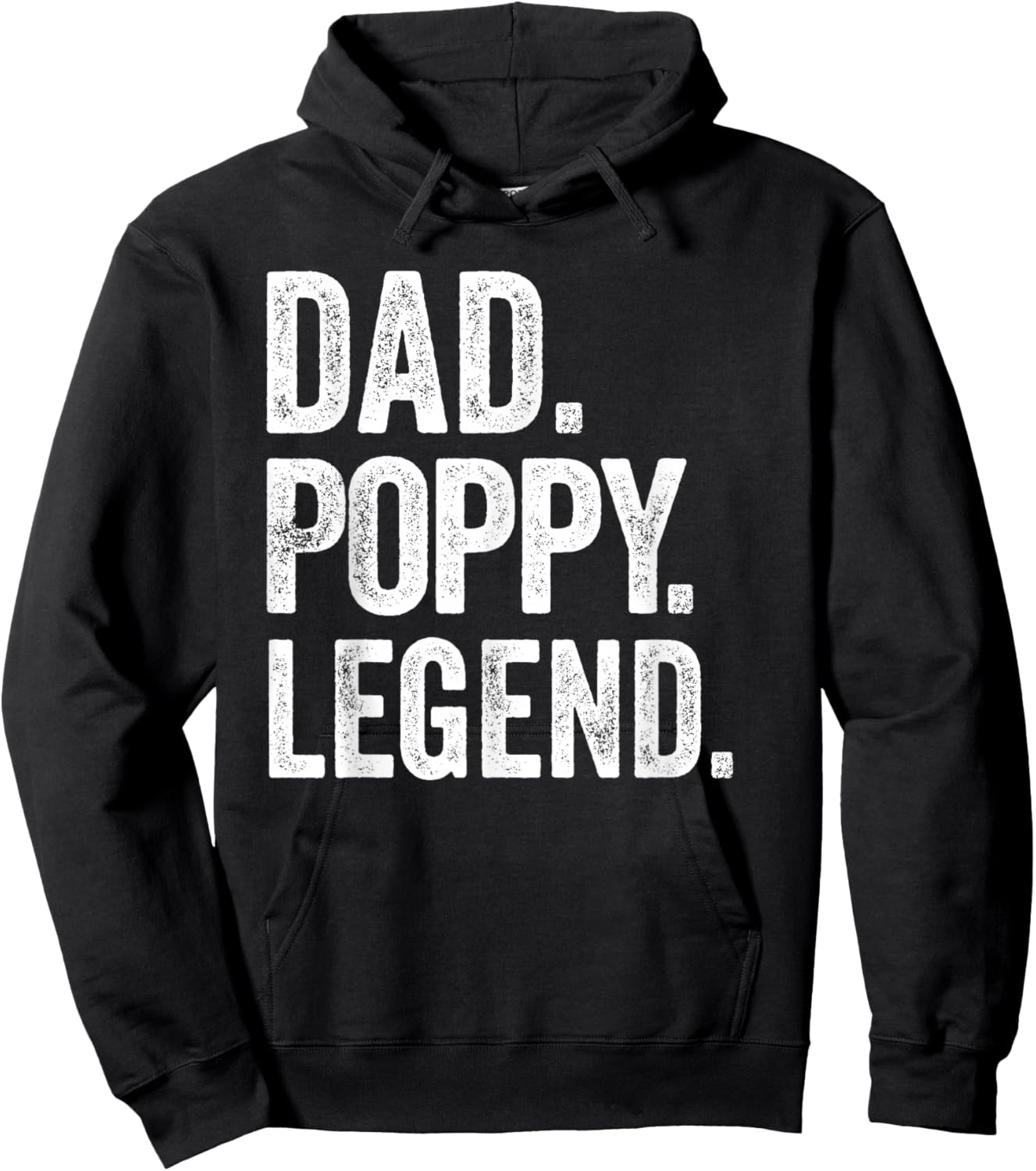 Dad Poppy Legend - Vintage Distressed Bold Poppy Graphic Hoodie - Hoodie | Black