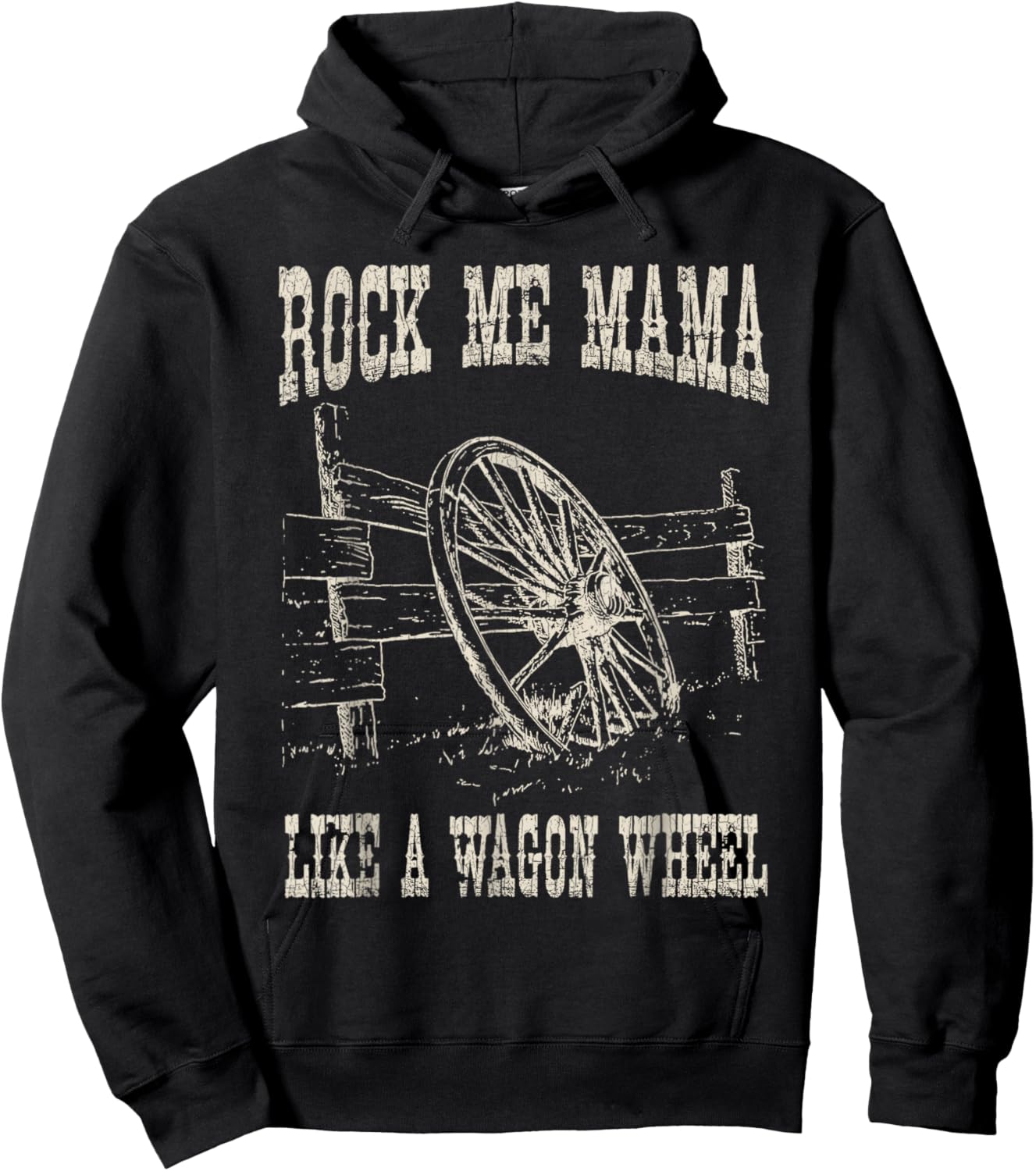 Vintage Retro Rock Music Me Mama Like A Wagon Wheel C Hoodie - Hoodie | Black