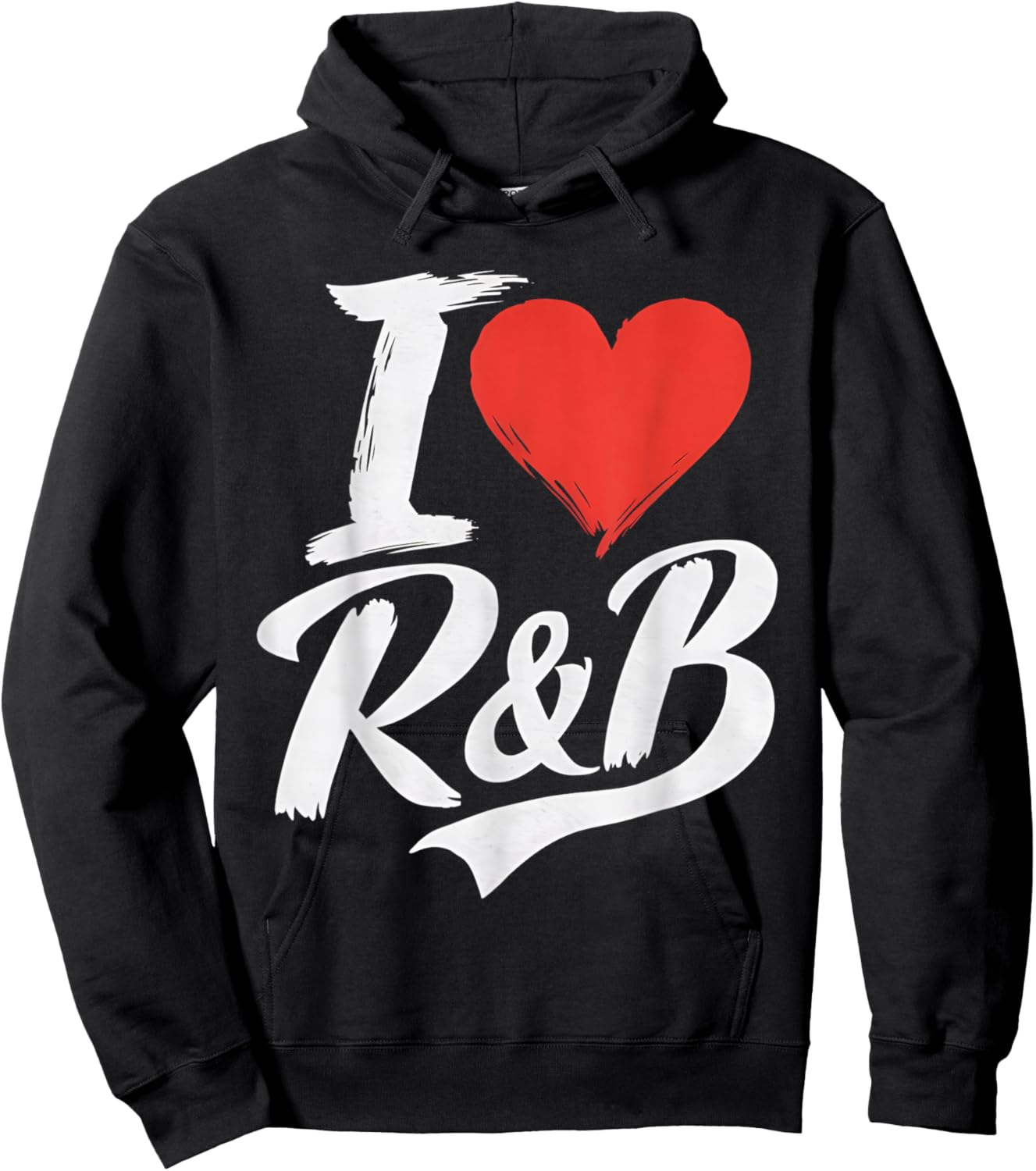 I Love Heart R&B Music I Love R&B Retro Music Fan Hoodie - Hoodie | Black