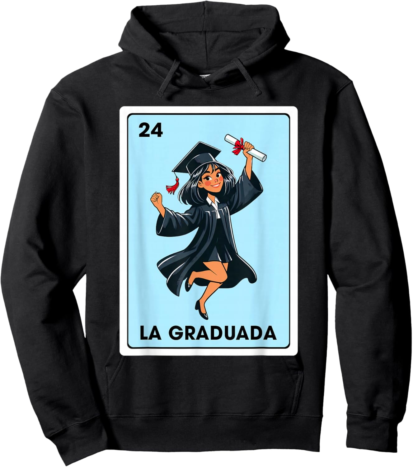 Graduation Latina Educated La Graduada Mexican Bingo Card Hoodie - Hoodie | Black