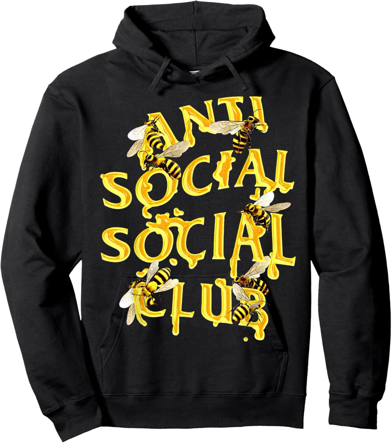 Retro Anti Social Club Bees Funny Introvert Women Men Hoodie - Hoodie | Black