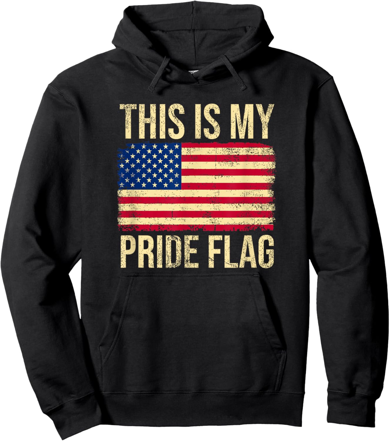 This Is My Pride Flag USA American 4th of July Patriotic Hoodie - Hoodie | Black