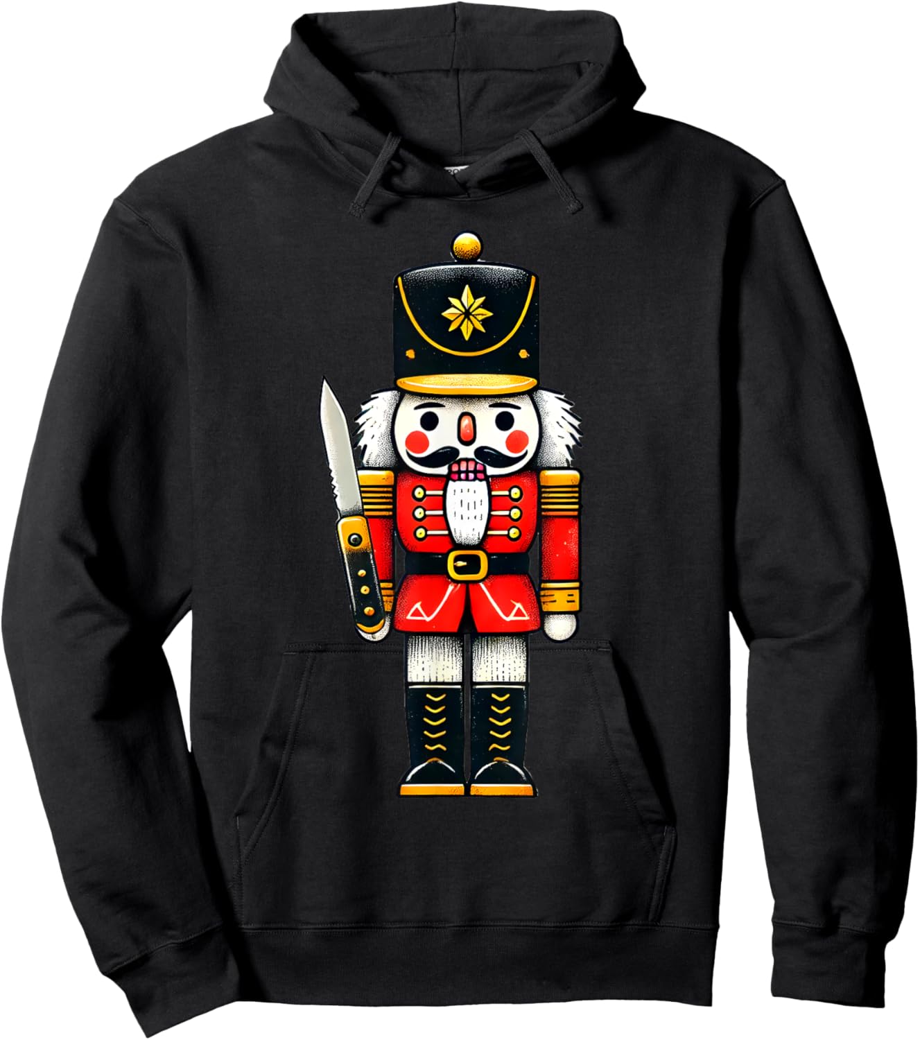 Cute Funny Christmas Happy Holiday Pajama Gift -Adults Winter Black Short Sleeve Small Classic Fit Pajama Shirt Holiday-Themed Hoodie - Hoodie | Black