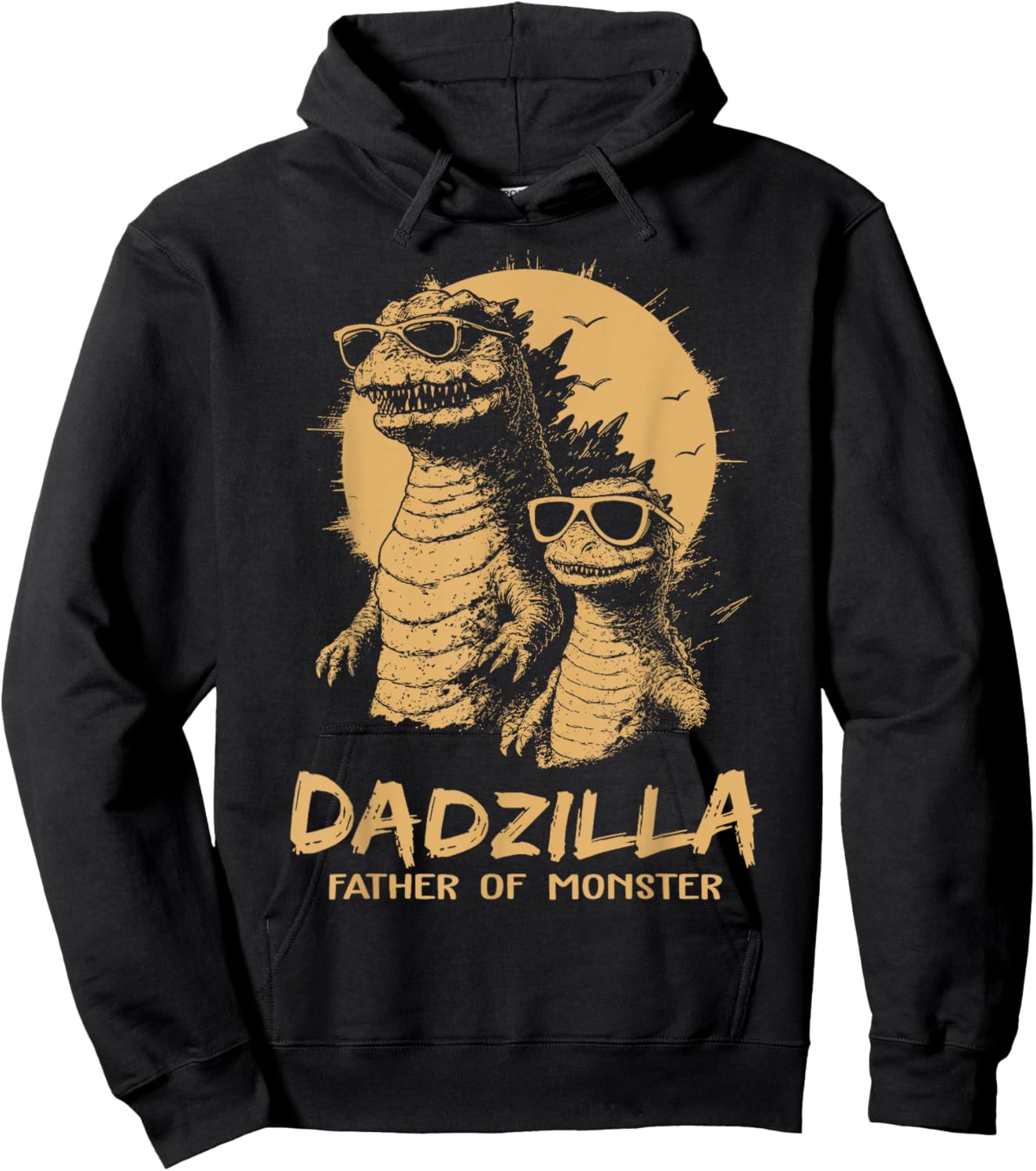 Dadzilla Father of Monsters Fathers Day Funny Dad Hoodie - Hoodie | Black