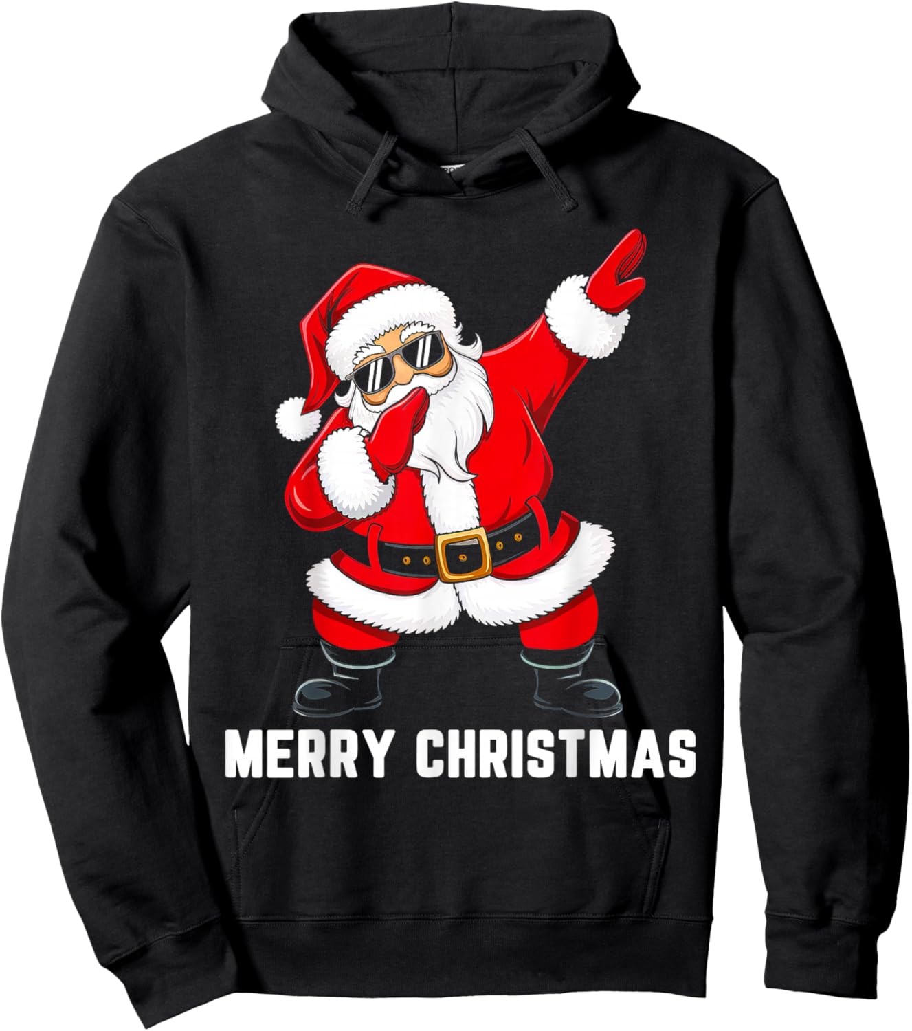 Merry Christmas Dabbing Santa Men Kids Boys Xmas Pajamas Hoodie - Hoodie | Black