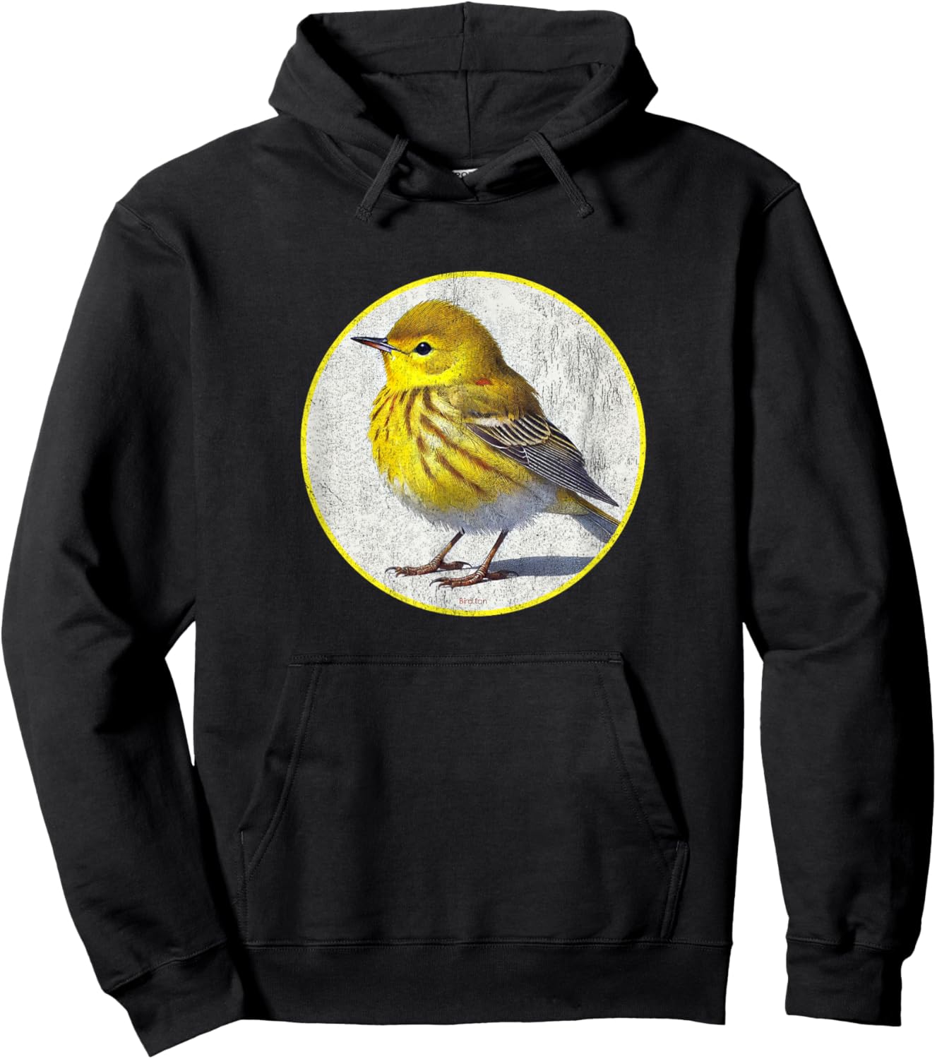 Colorful Retro Yellow Warbler Bird Design Hoodie - Hoodie | Black