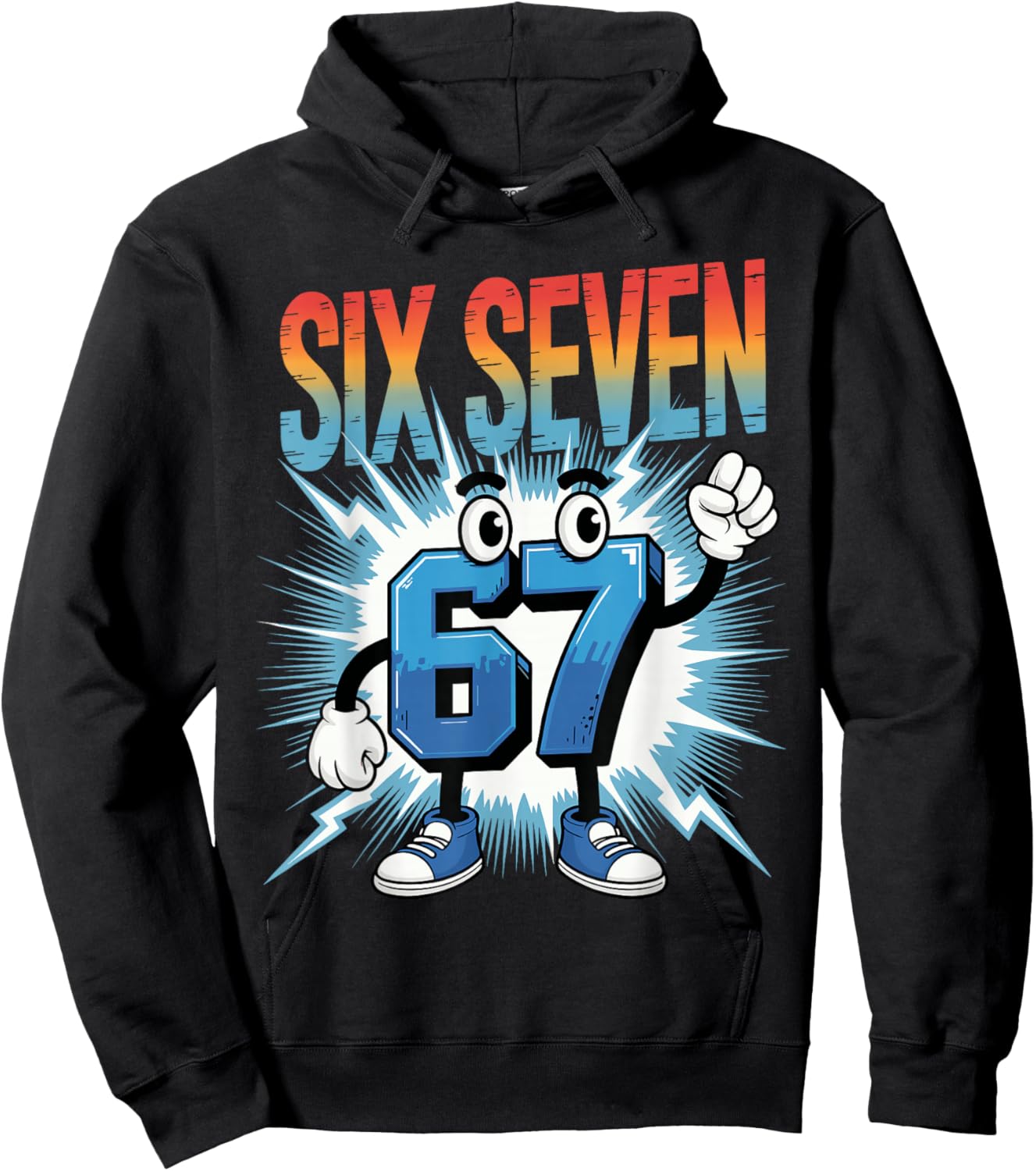 67 Gen Alpha Six Seven Italy 6 7 Brain Red Gaming Meme Hoodie - Hoodie | Black