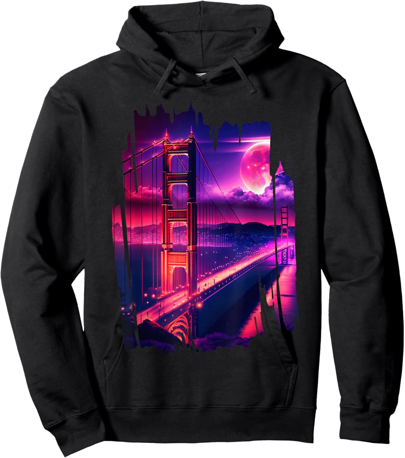 San Francisco Vaporwave Aesthetic Retro Style I Love SF Hoodie - Hoodie | Black