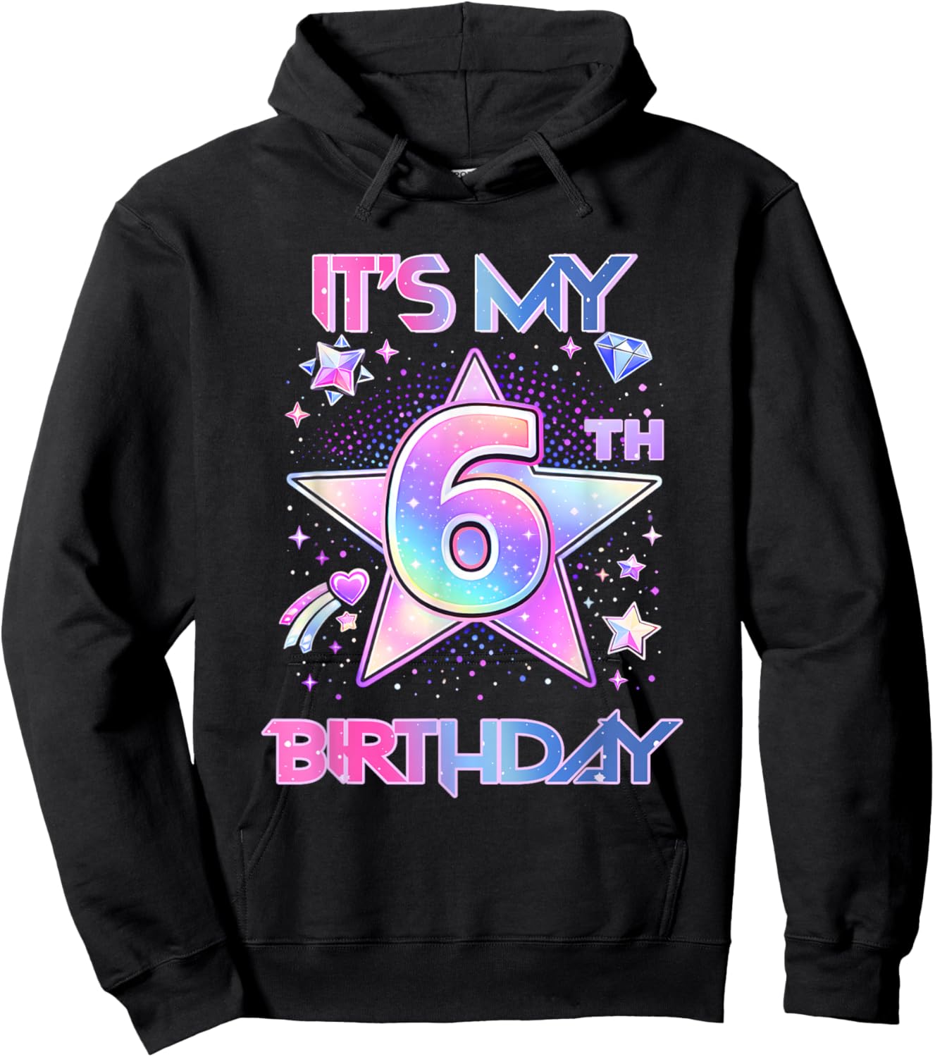 It's My 6Th Birthday K-Pop 6 Years Old Birthday Girl Kids Hoodie - Hoodie | Black
