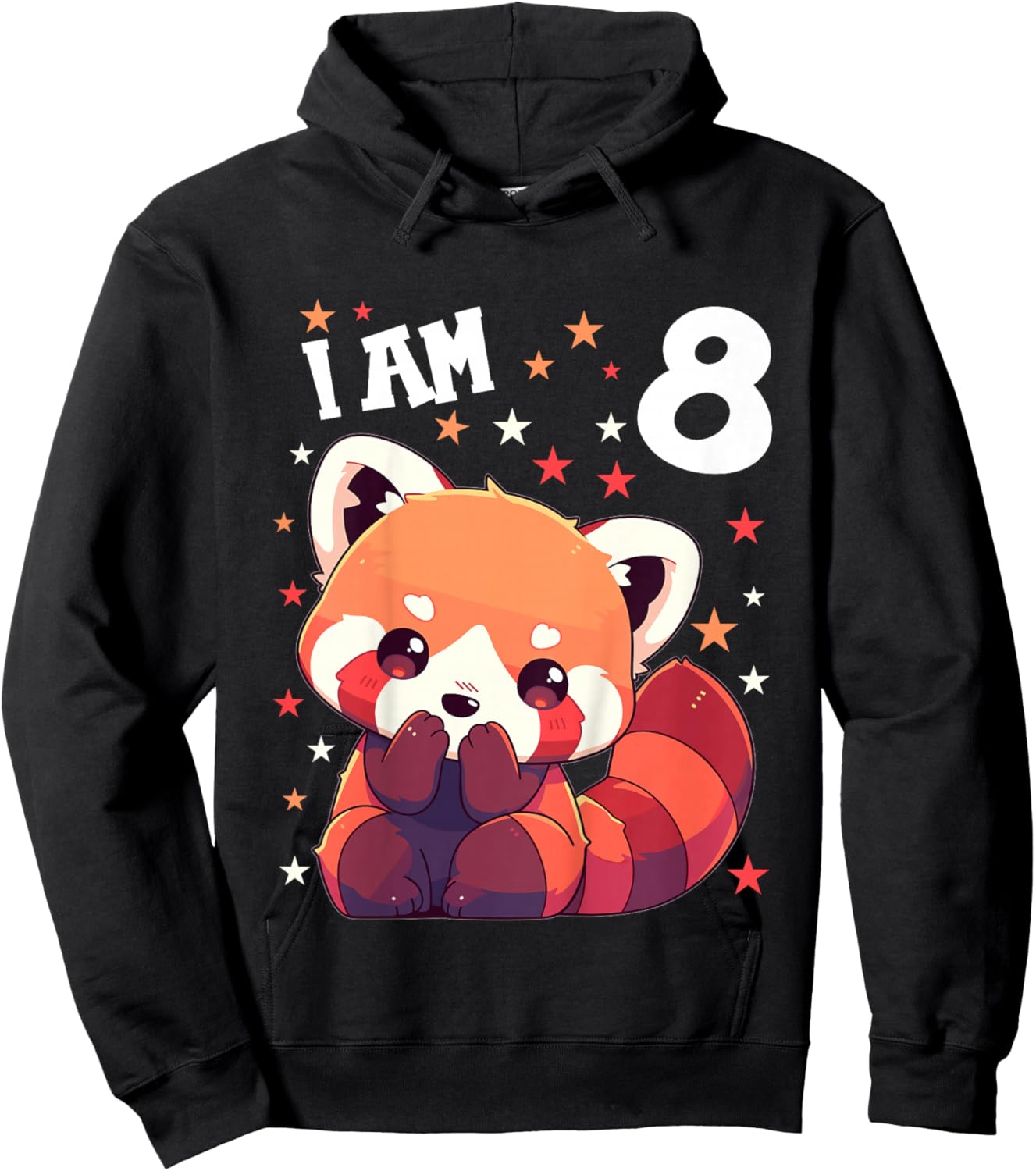 8 Years old 8 birthday Red Pandas Boy Girl Red Panda Hoodie - Hoodie | Black