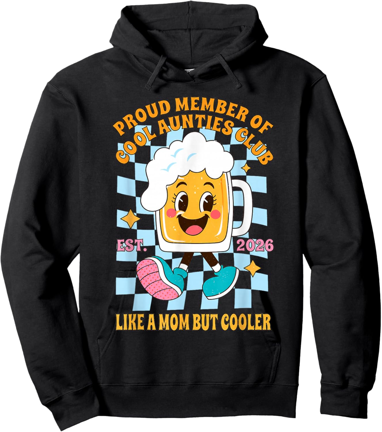 Cool Aunties Club Funny Aunt Like A Mom But Cooler Family Hoodie - Hoodie | Black
