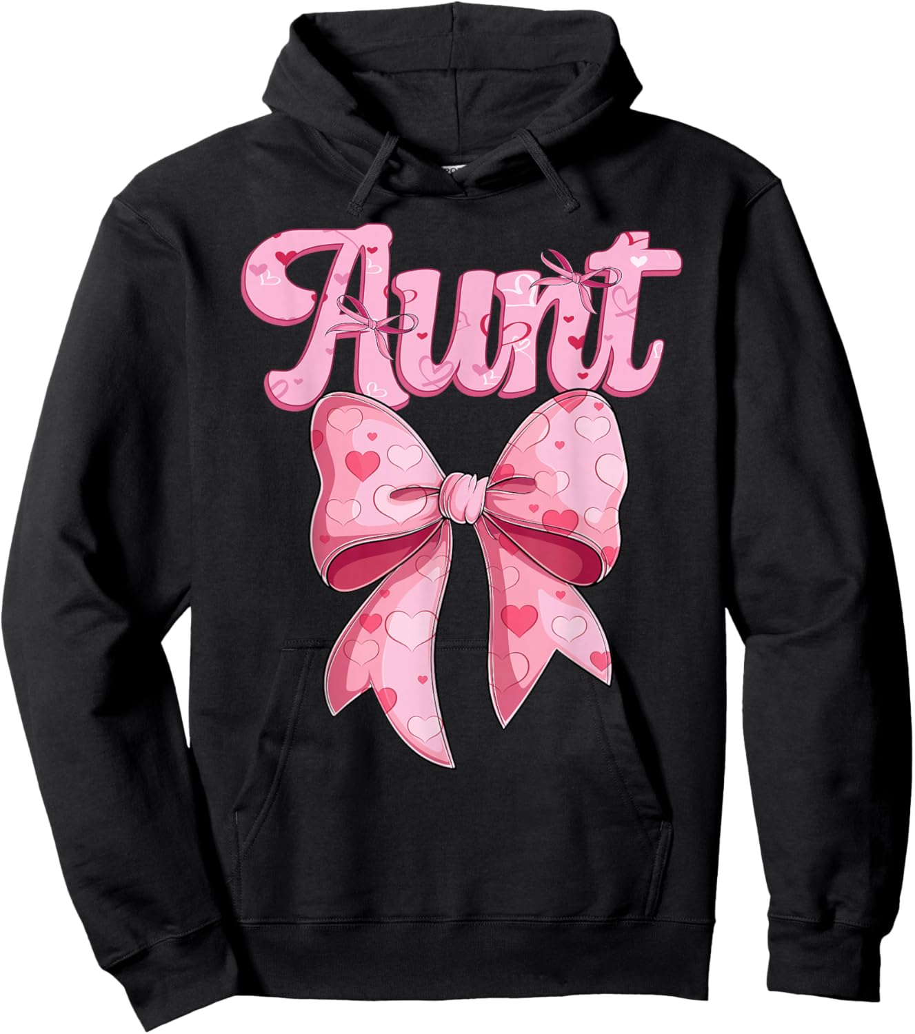 mother's day coquette bow family matching Groovy pink Aunt Hoodie - Hoodie | Black
