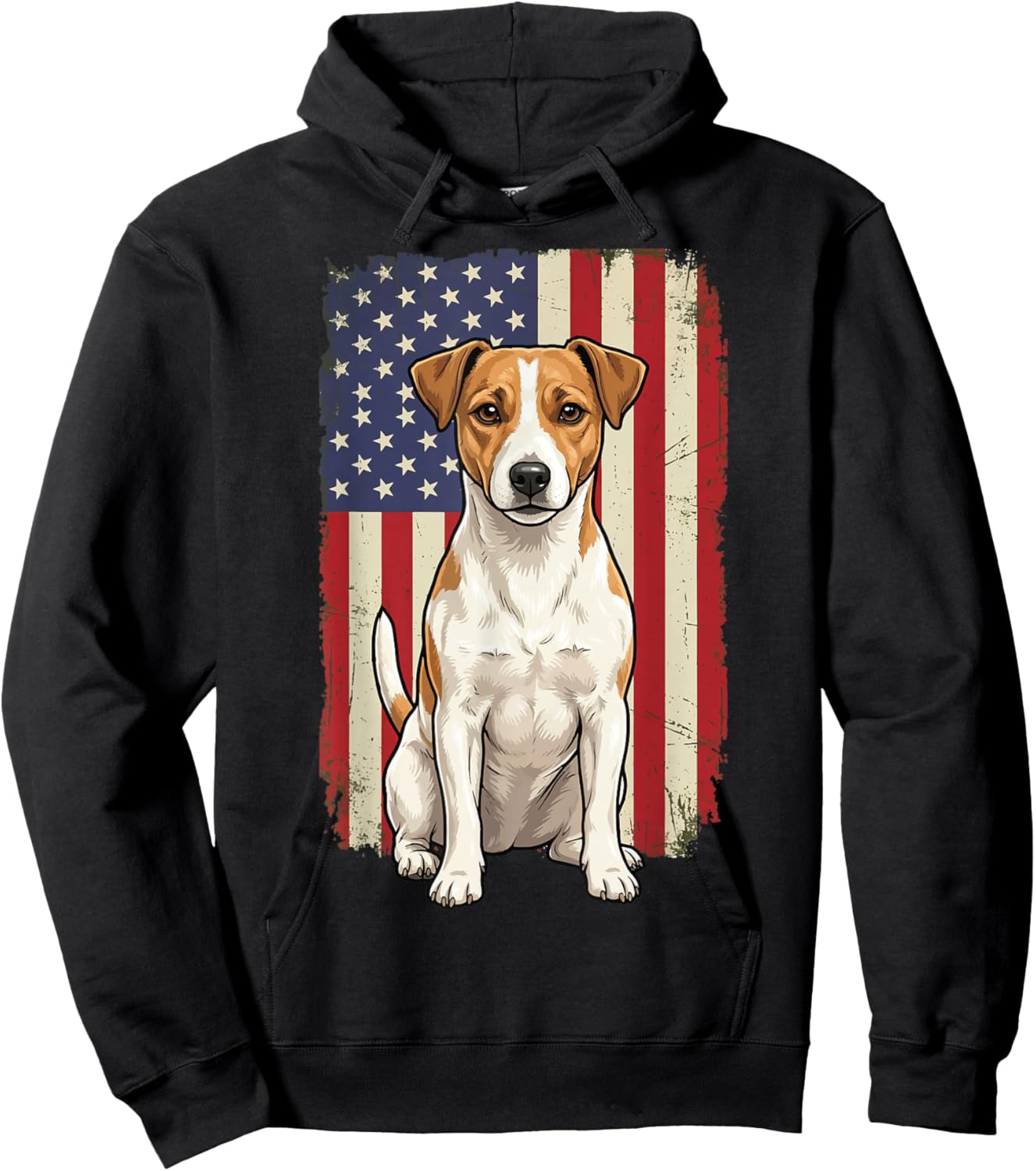Jack Russell Terrier USA Flag Hoodie - Hoodie | Black