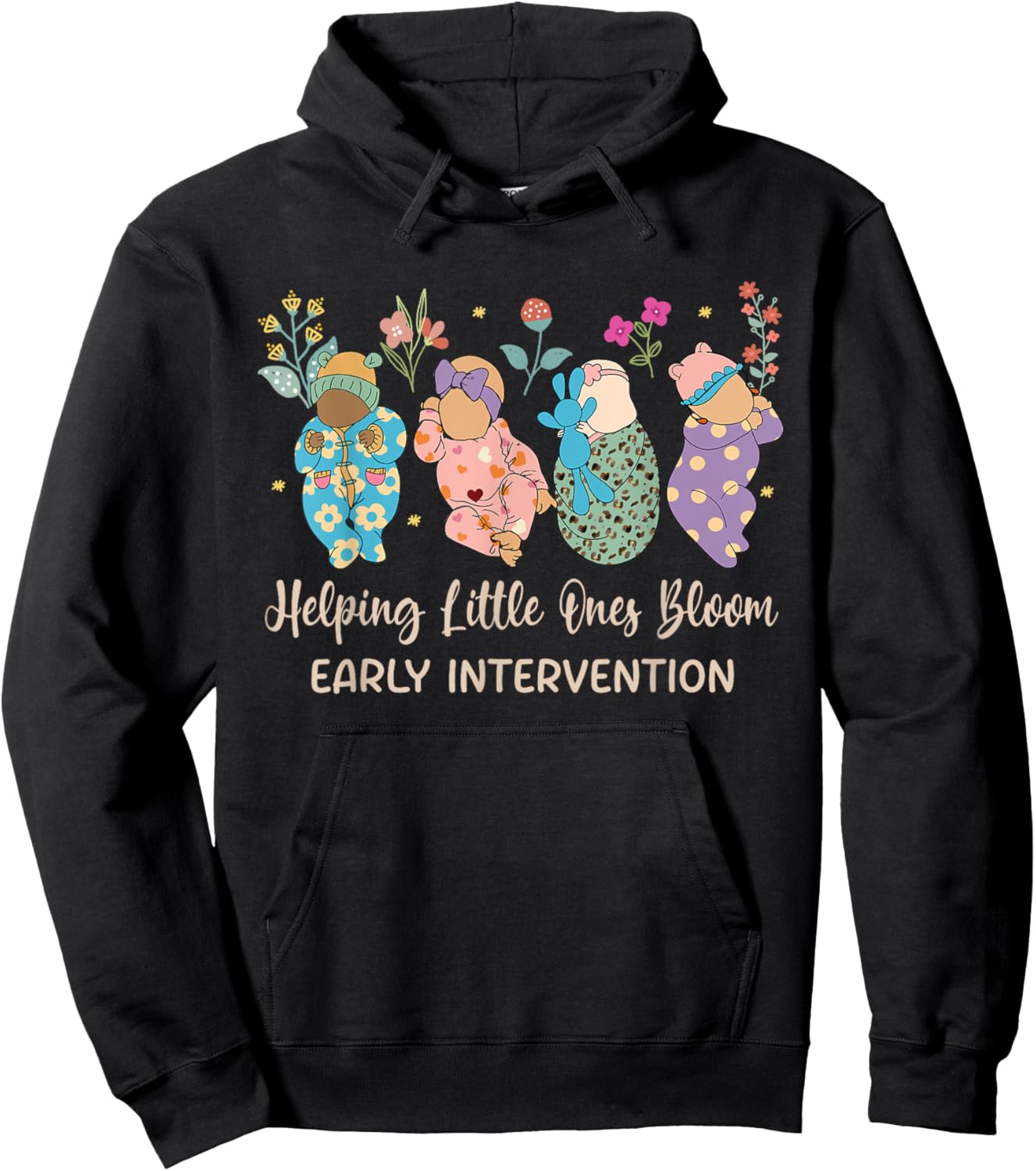 Helping Little Ones Bloom Babies Flower Early Intervention Hoodie - Hoodie | Black
