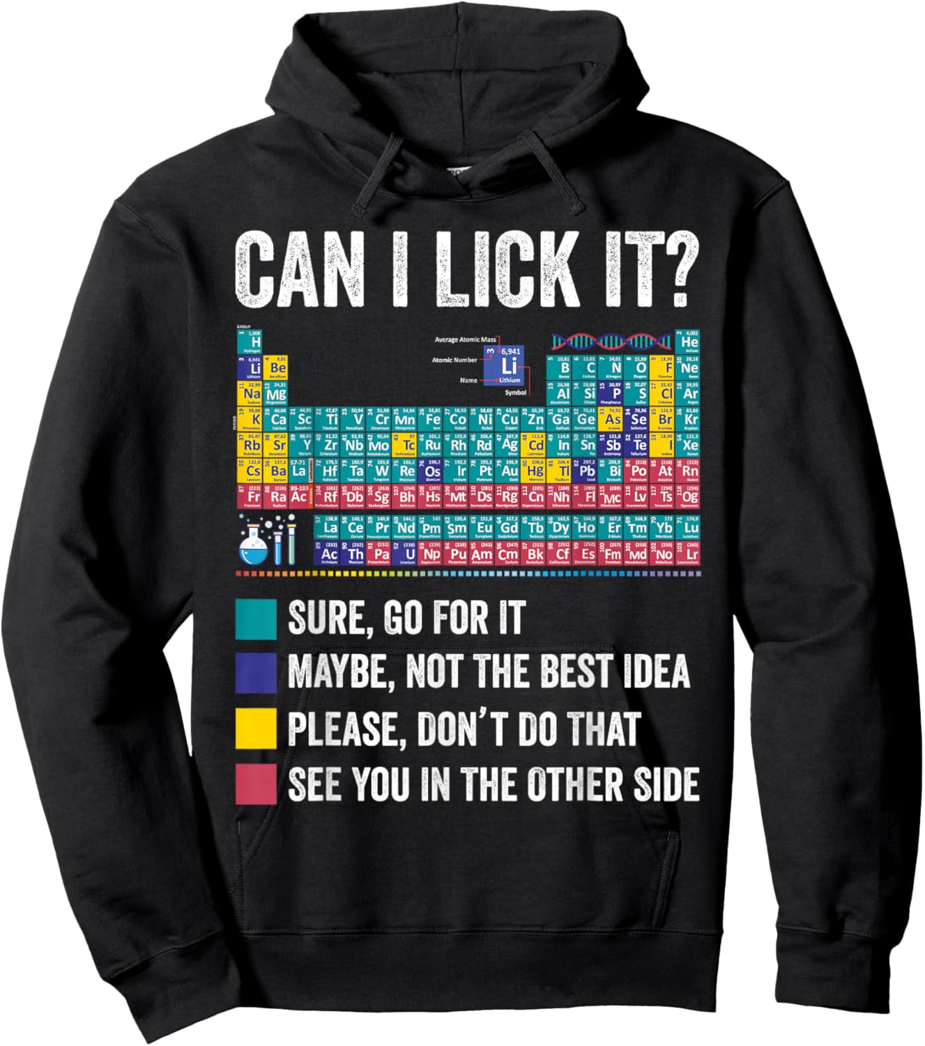 Can I Lick It Periodic Table of Elements Science Teacher Hoodie - Hoodie | Black