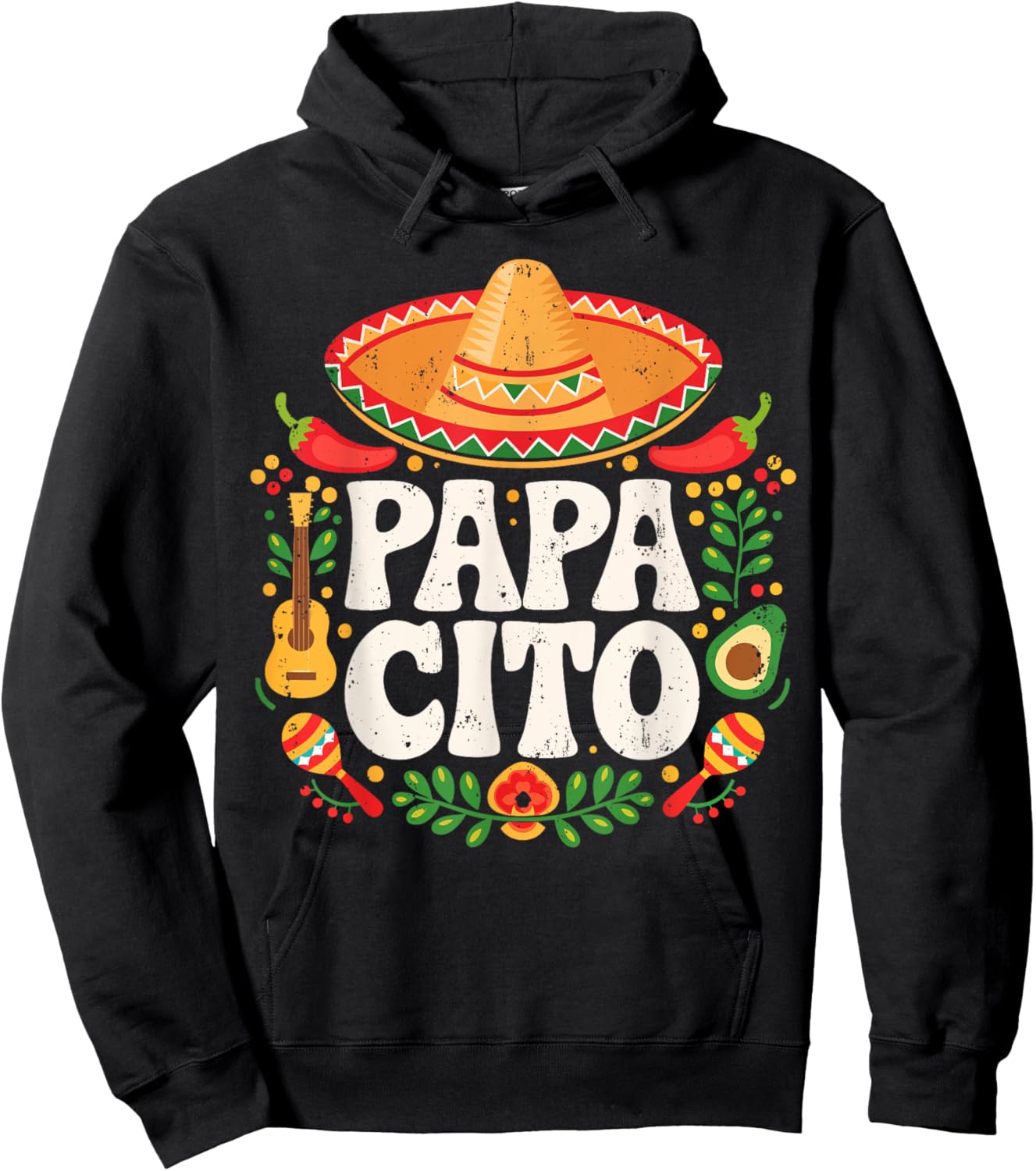 Papacito Shirt Funny Mexican Dad Men Cinco De Mayo Fiesta Hoodie - Hoodie | Black