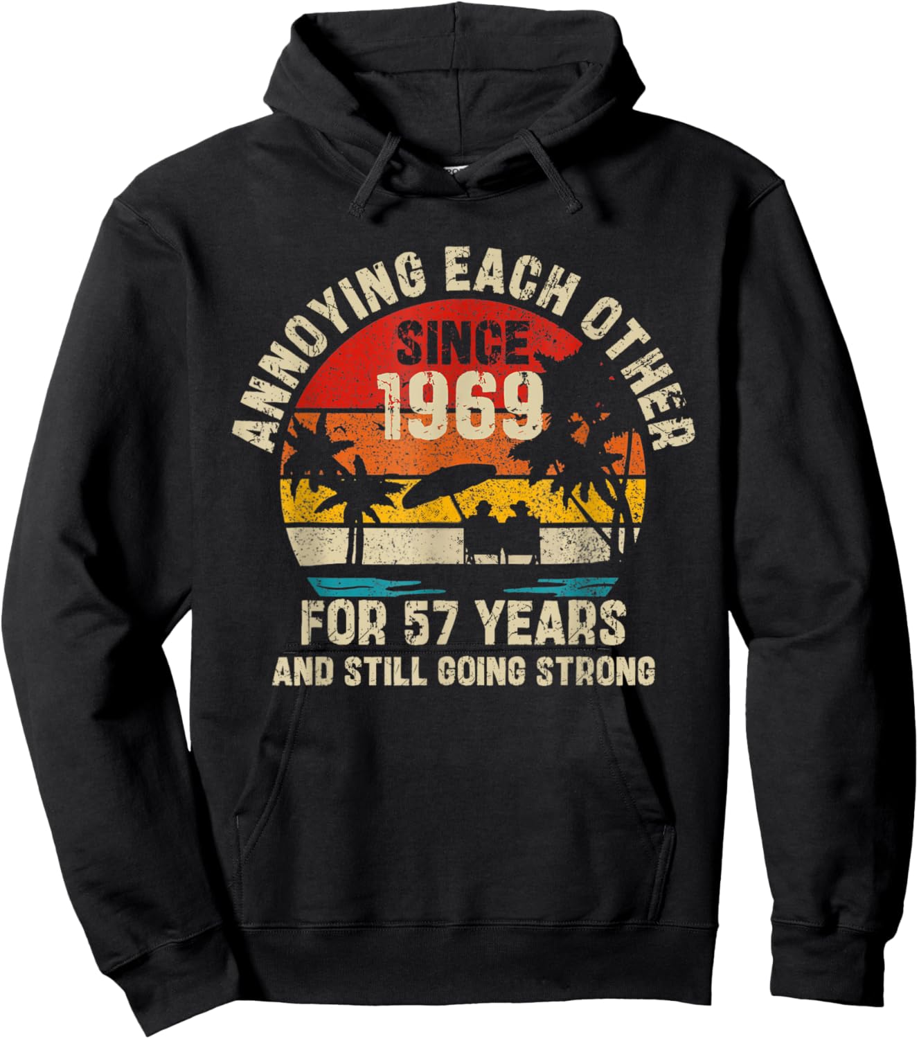 Annoying Each Other Since 1969 Husband Wife Anniversary Hoodie - Hoodie | Black