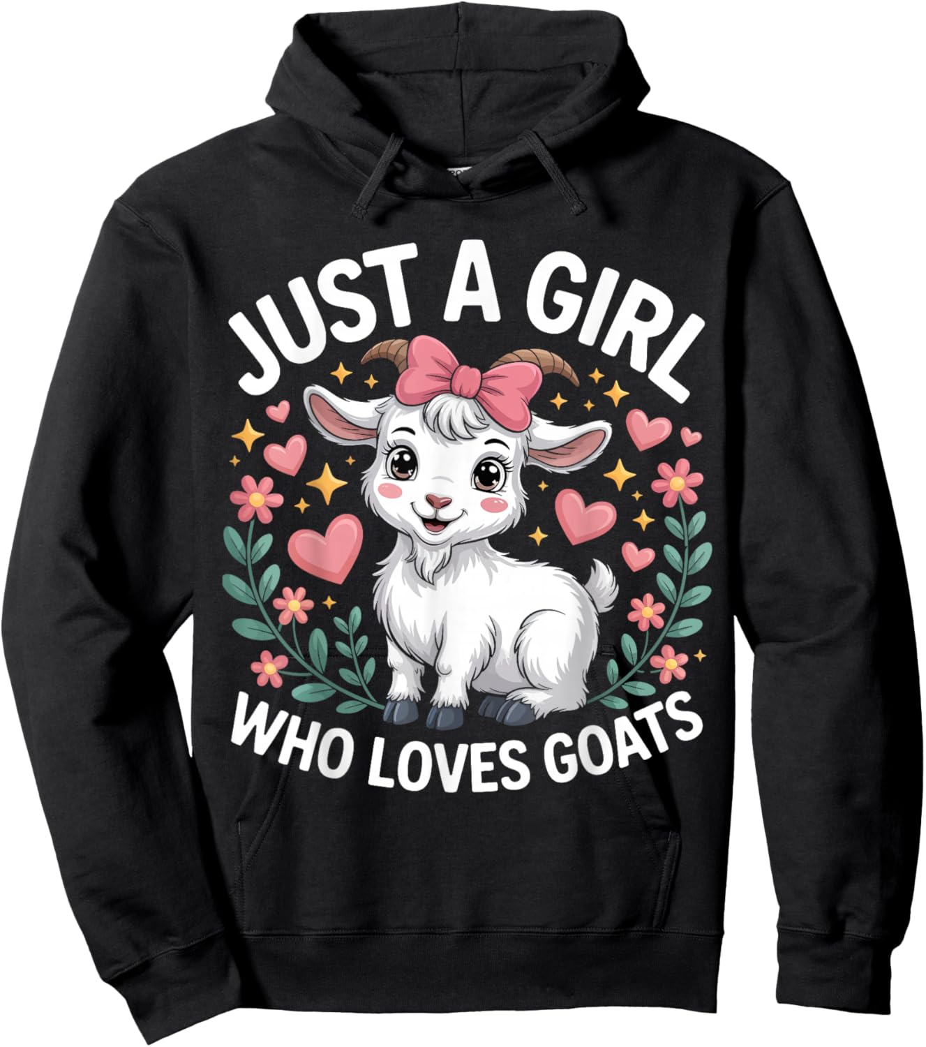 Just A Girl Who Loves Goats Cute Farm Hoodie - Hoodie | Black