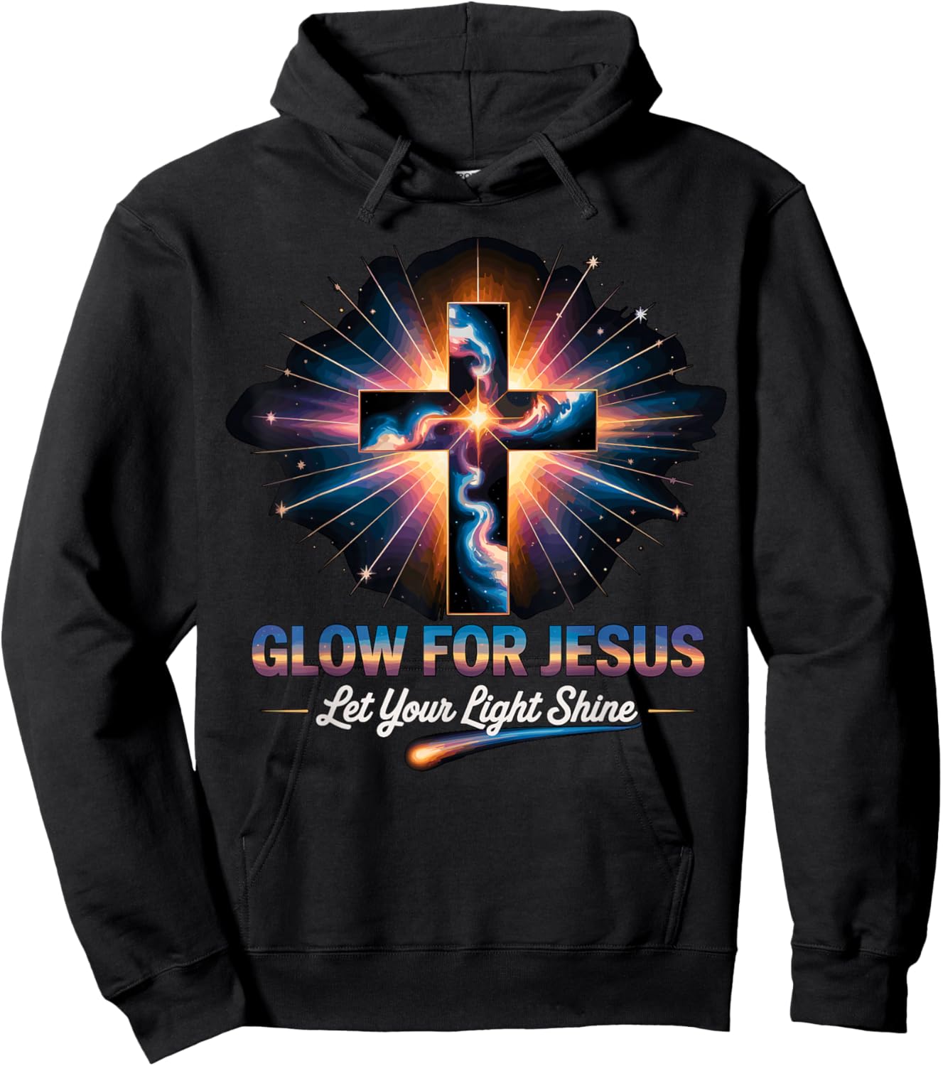 Glow for Jesus Cross Hoodie - Hoodie | Black