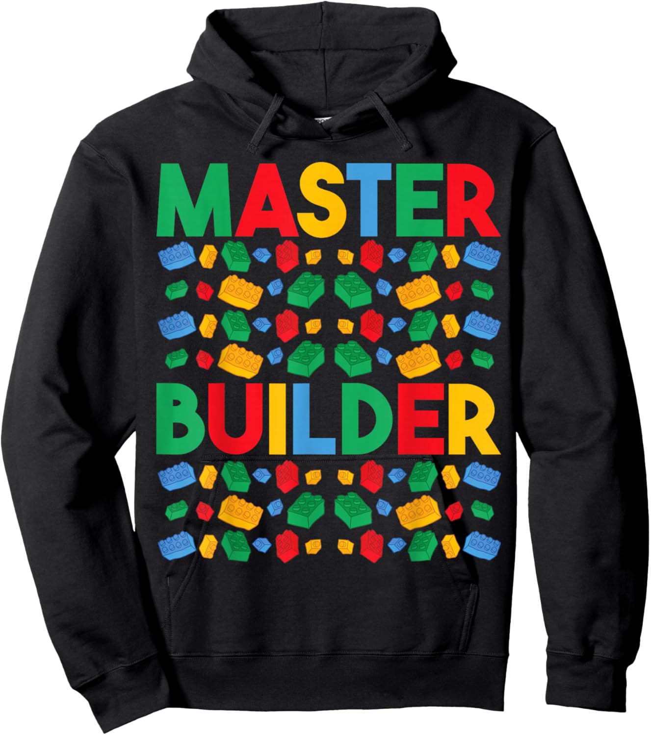 Master Builder Funny Building Blocks Gifts For Boys Kids Men Hoodie - Hoodie | Black